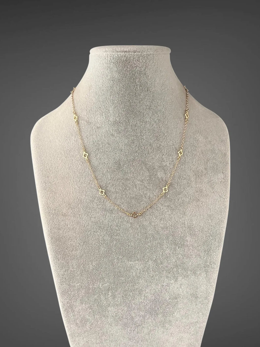14k Gold Filled Clover Link Chain Necklace