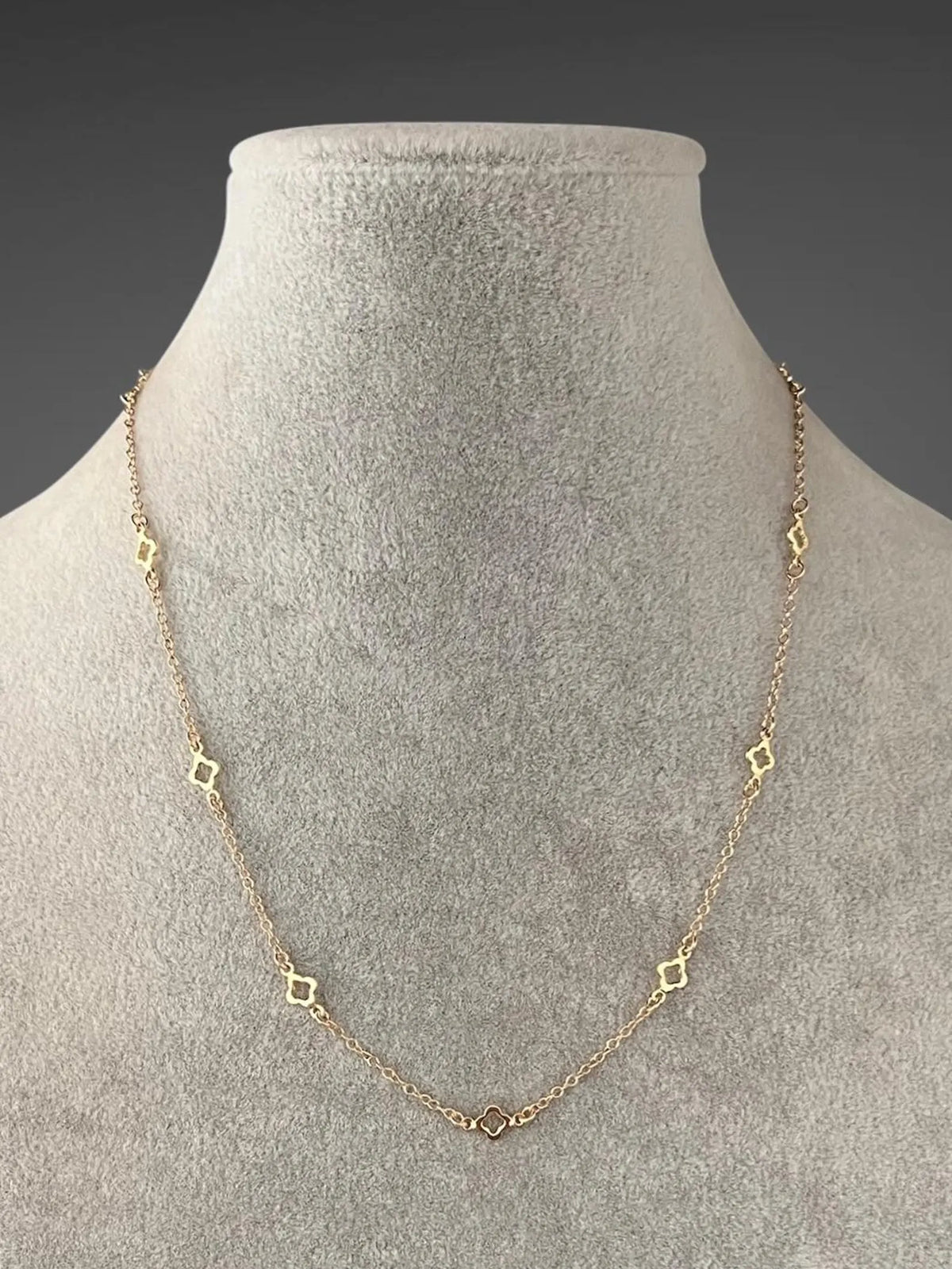14k Gold Filled Clover Link Chain Necklace
