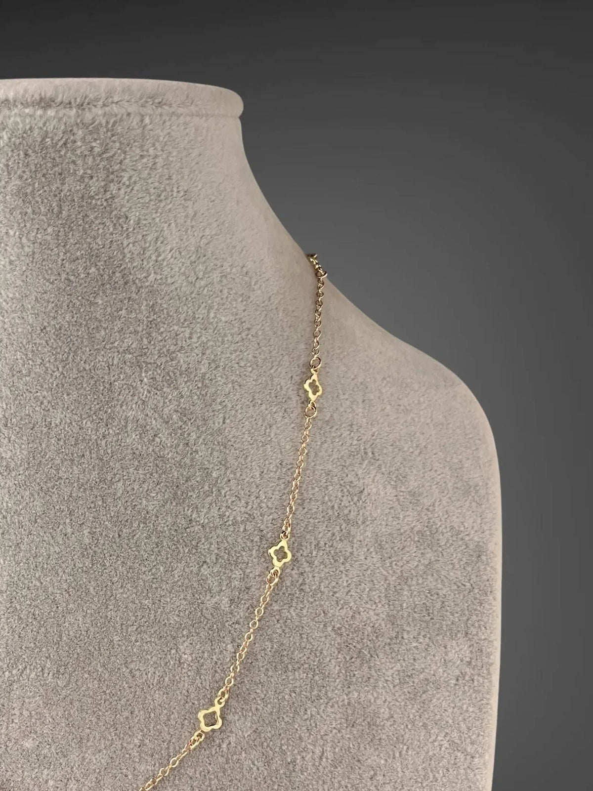 14k Gold Filled Clover Link Chain Necklace