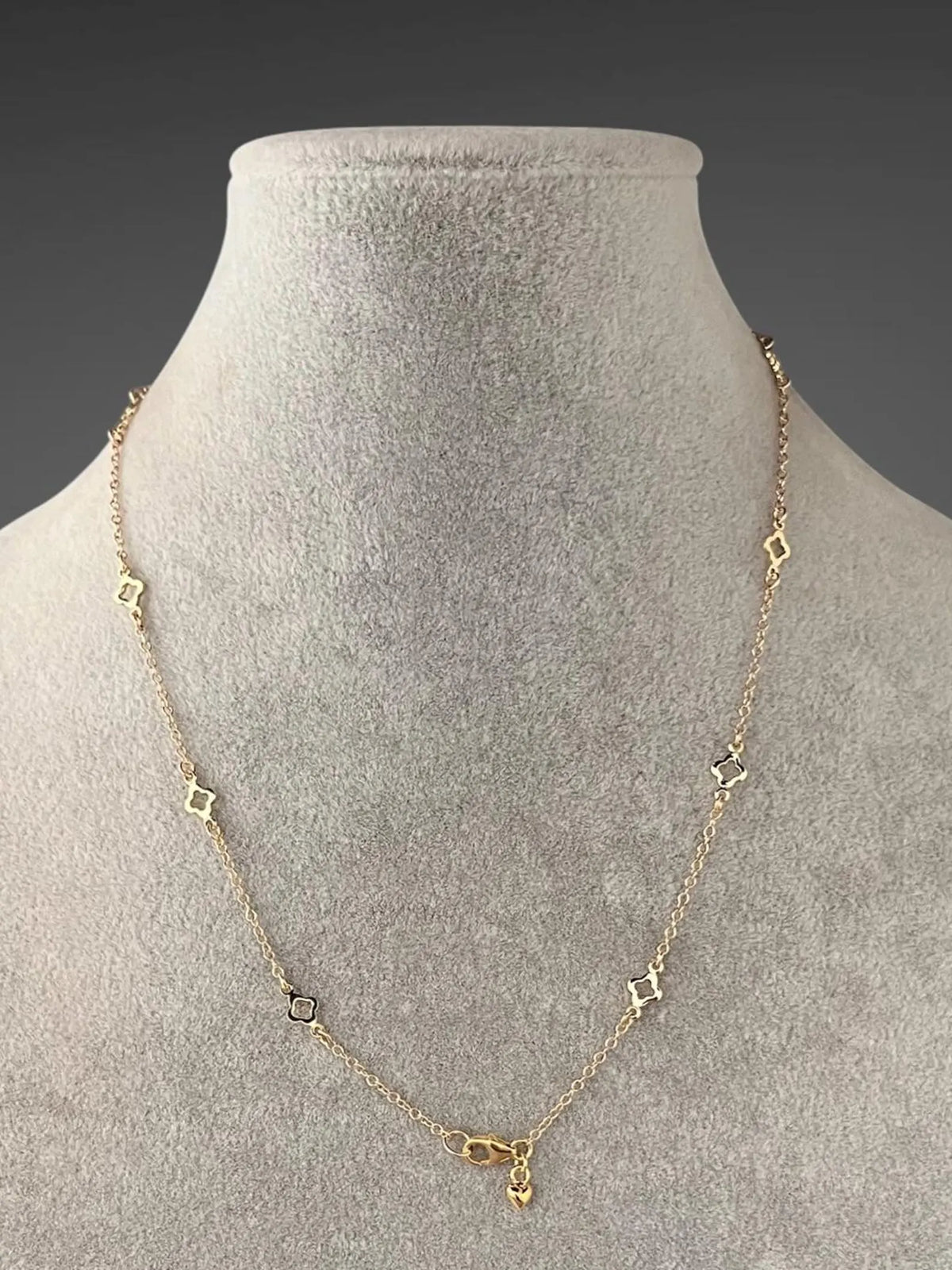 14k Gold Filled Clover Link Chain Necklace