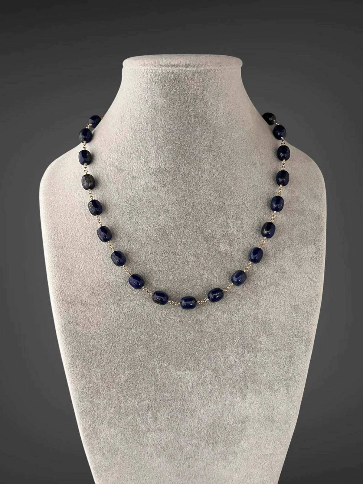 Smooth Blue Lapis Jewelry Set on 14k Gold Filled
