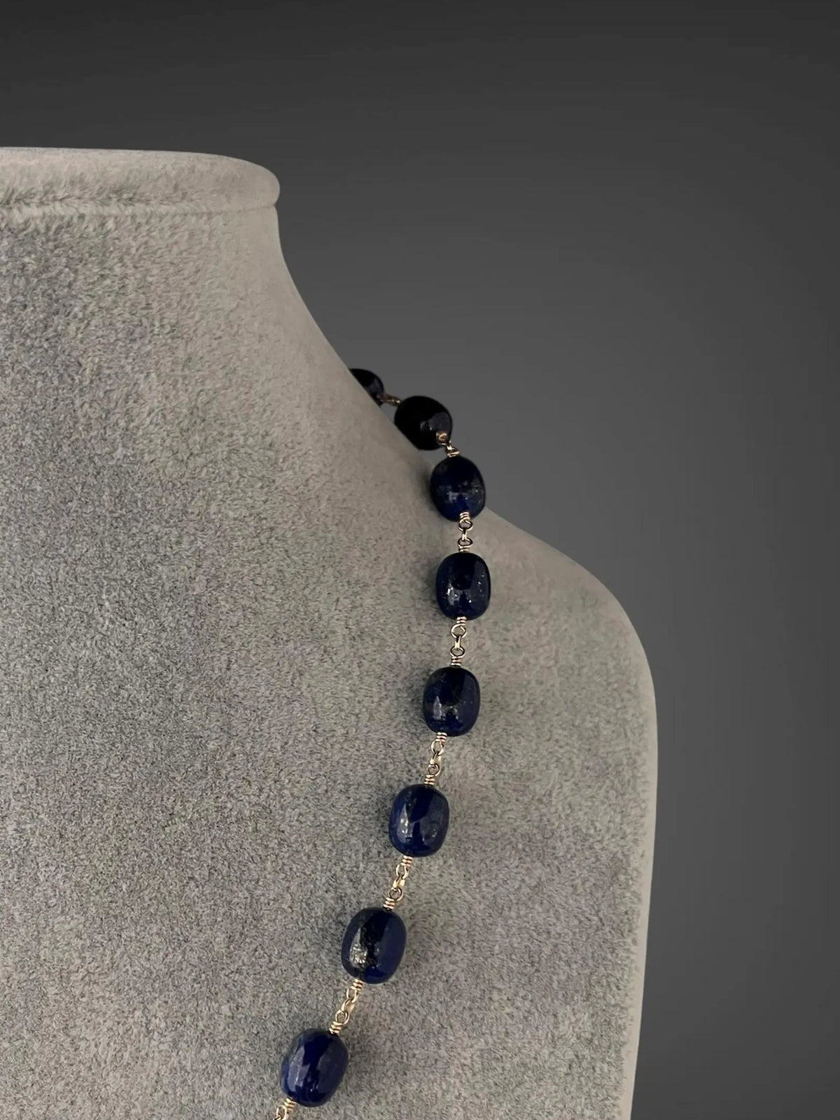 Smooth Blue Lapis Jewelry Set on 14k Gold Filled