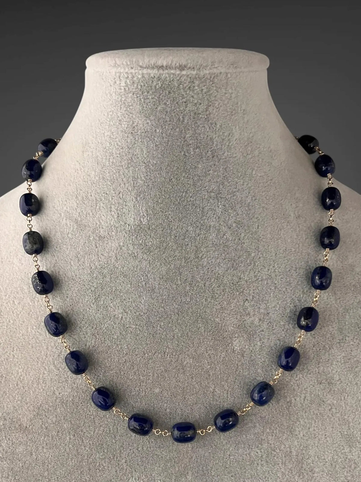 Smooth Blue Lapis Jewelry Set on 14k Gold Filled