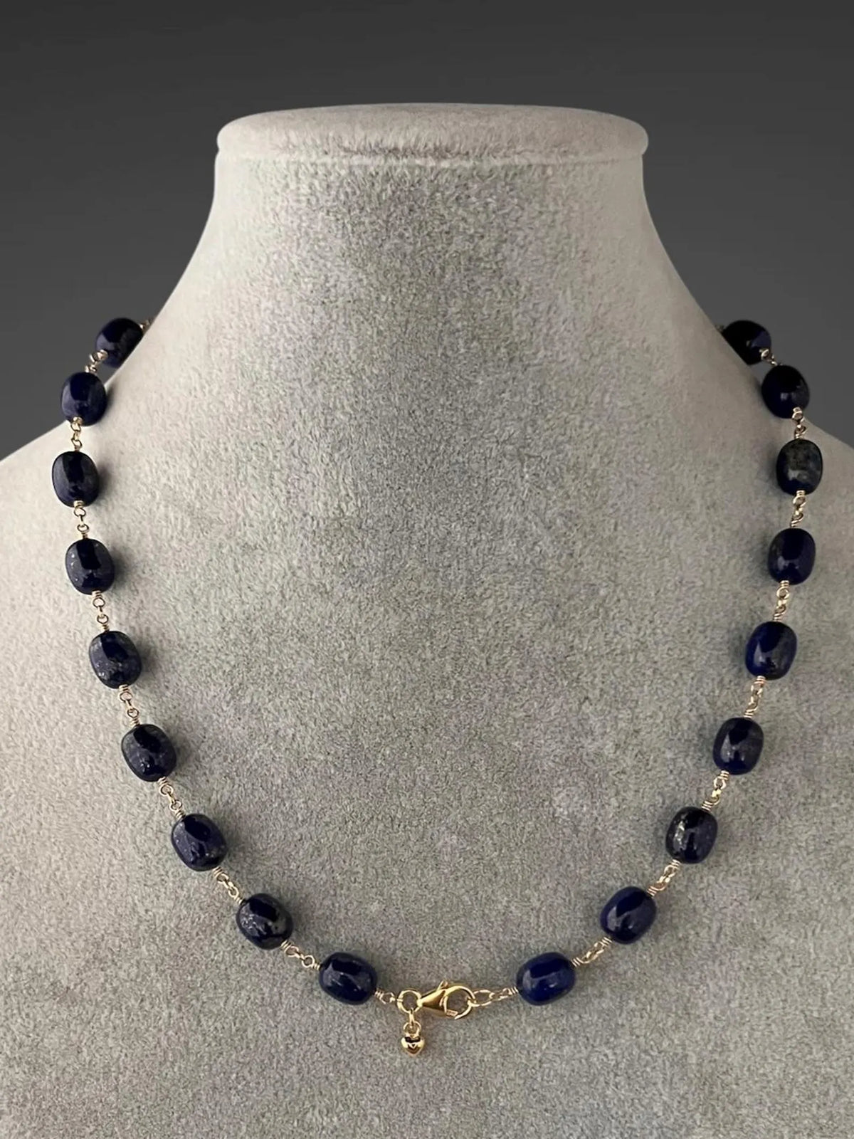 Smooth Blue Lapis Jewelry Set on 14k Gold Filled