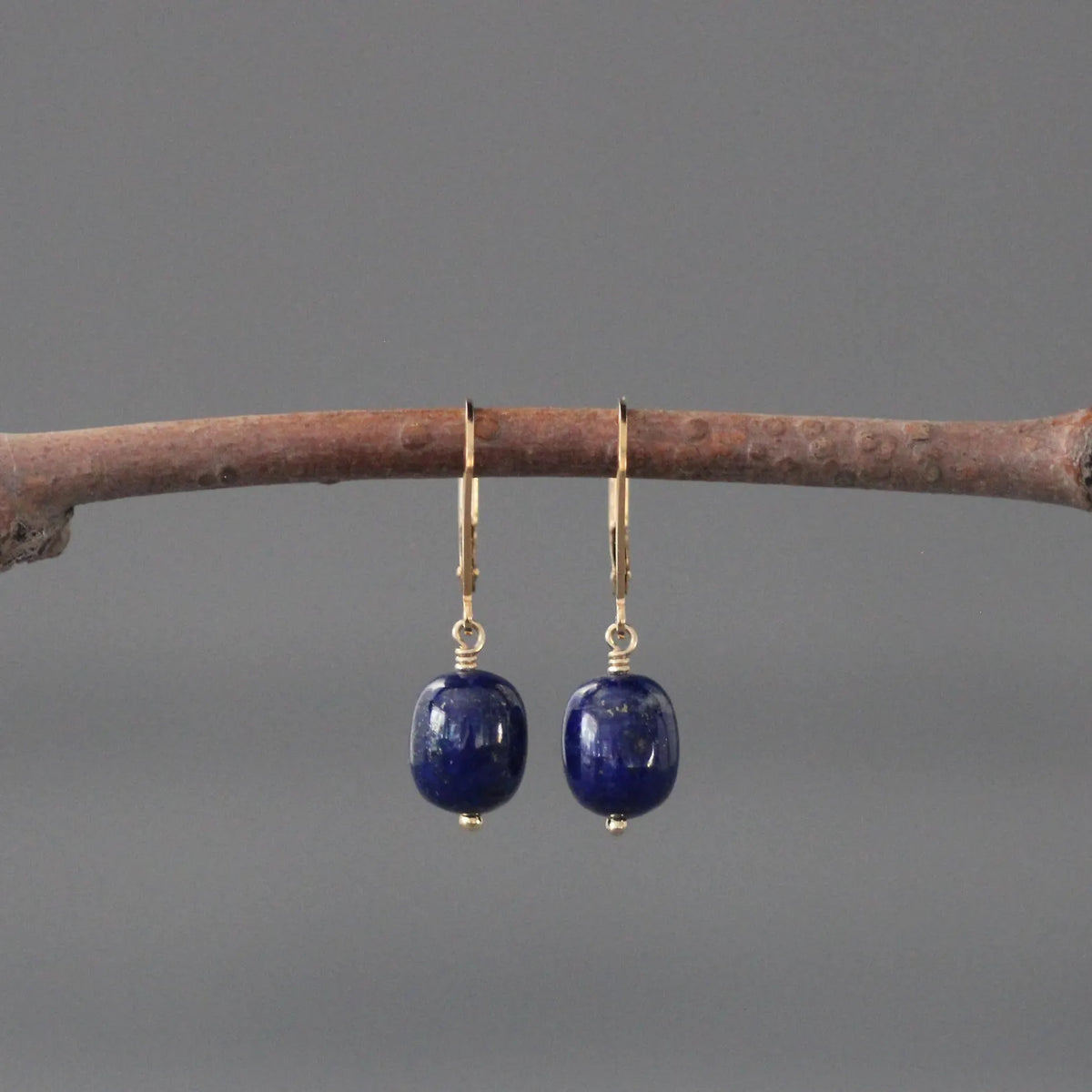 Smooth Blue Lapis Jewelry Set on 14k Gold Filled