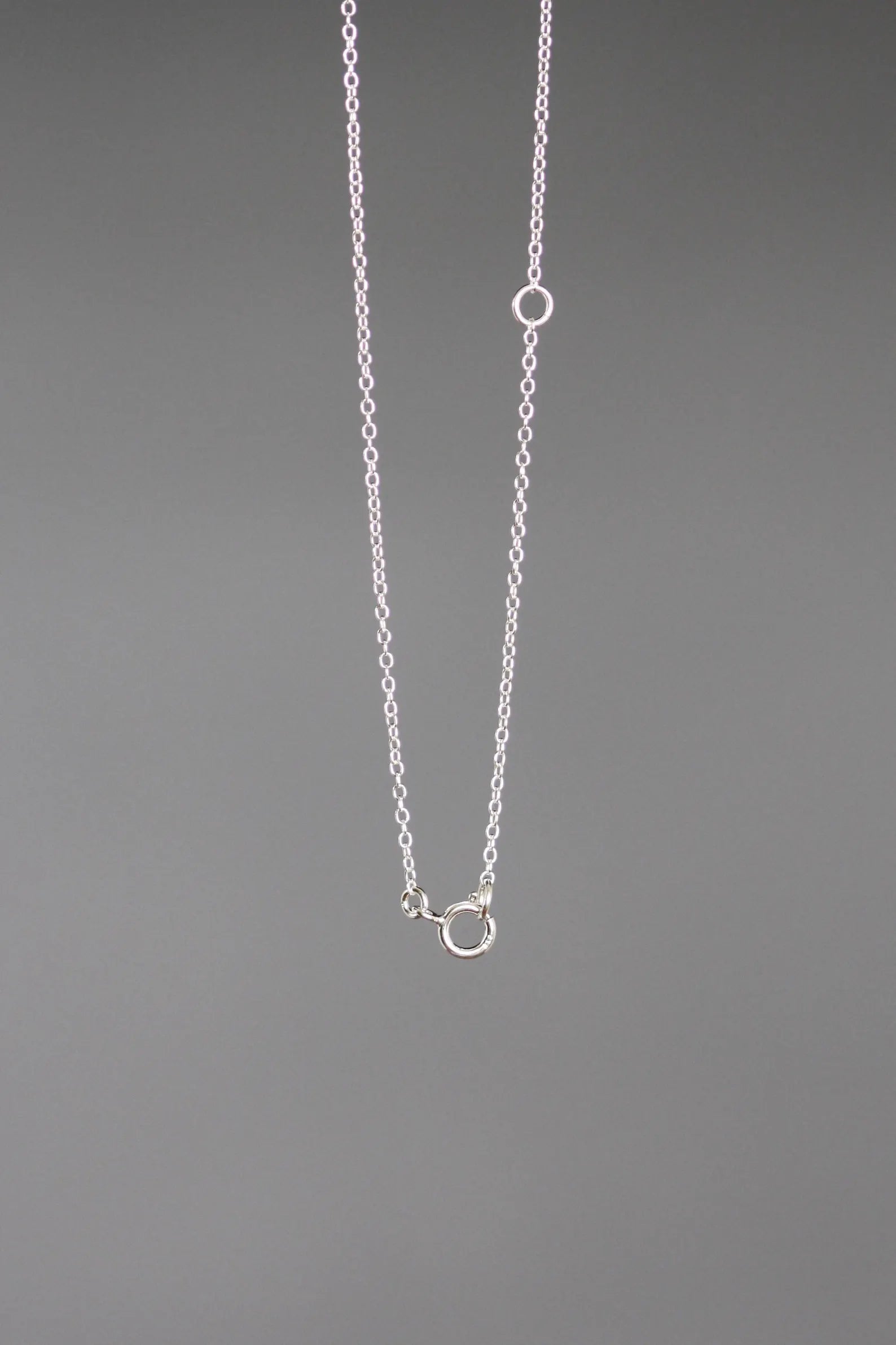 Medium Silver Heart Tag Charm Necklace