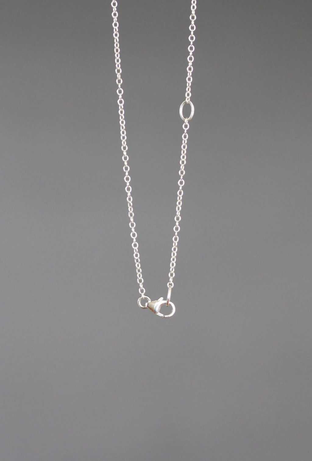 Medium Silver Heart Tag Charm Necklace