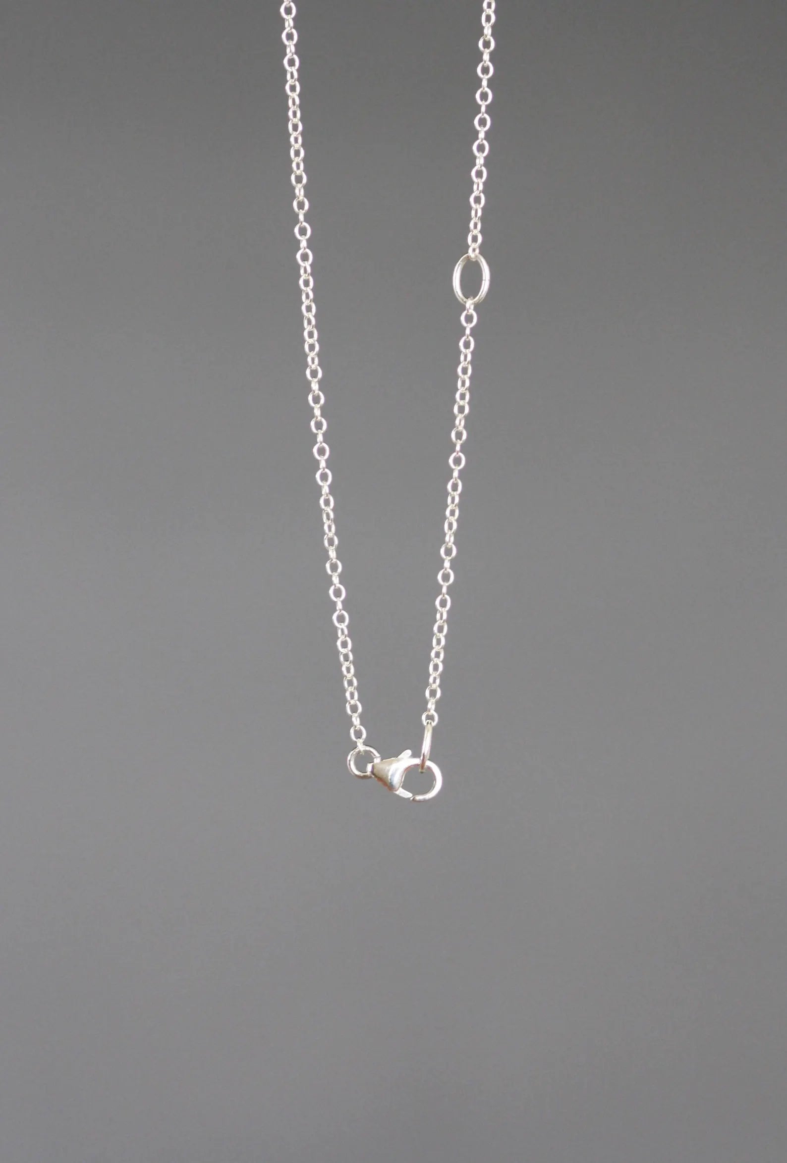 Medium Silver Heart Tag Charm Necklace