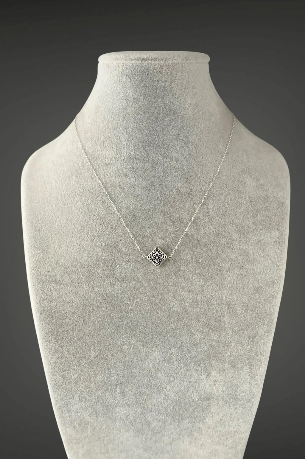 Wire Wrapped Filigree Sterling Silver Bali Bead Necklace