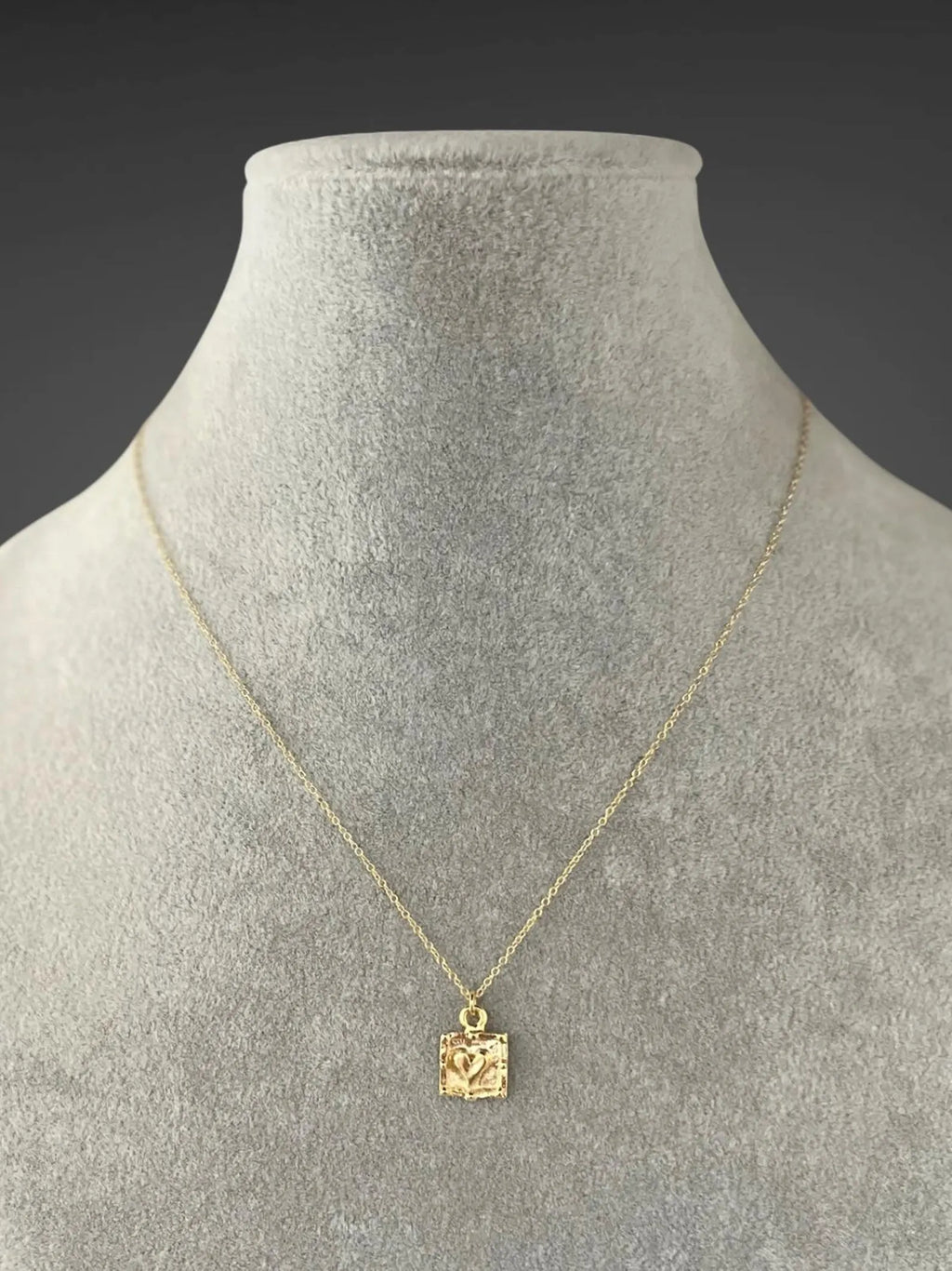 Gold Vermeil Heart Charm Pendant Necklace