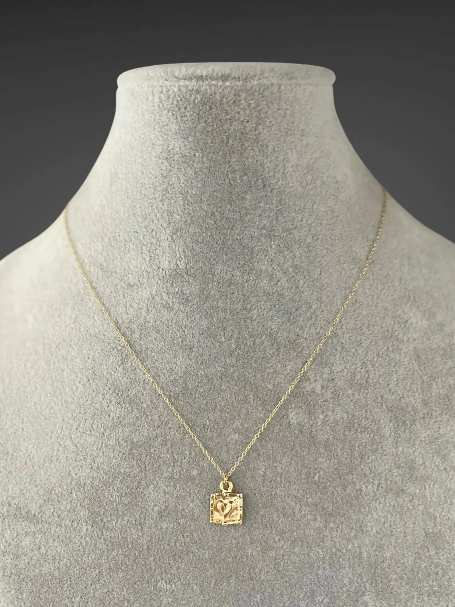 Gold Vermeil Heart Charm Pendant Necklace