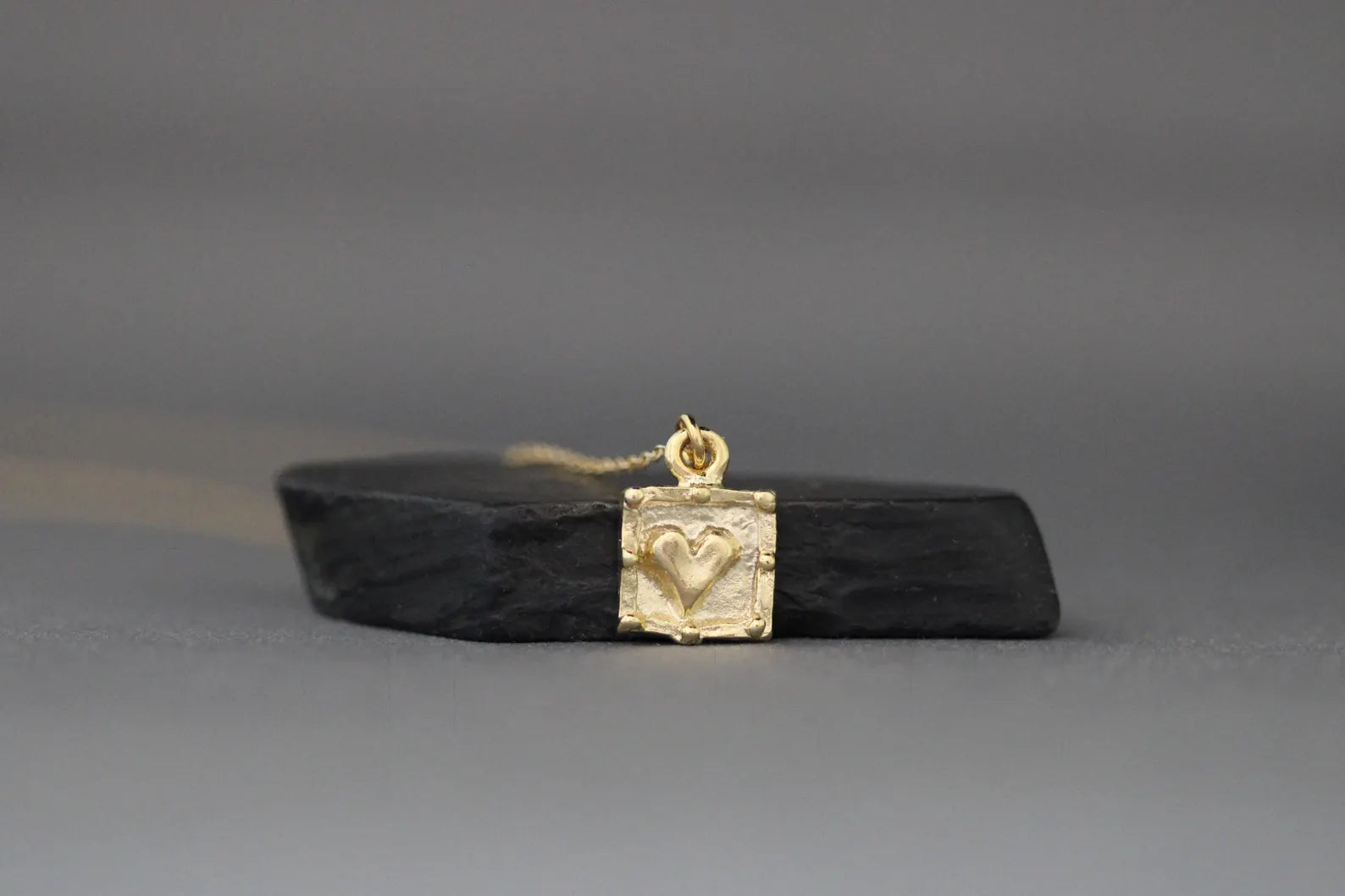 Gold Vermeil Heart Charm Pendant Necklace