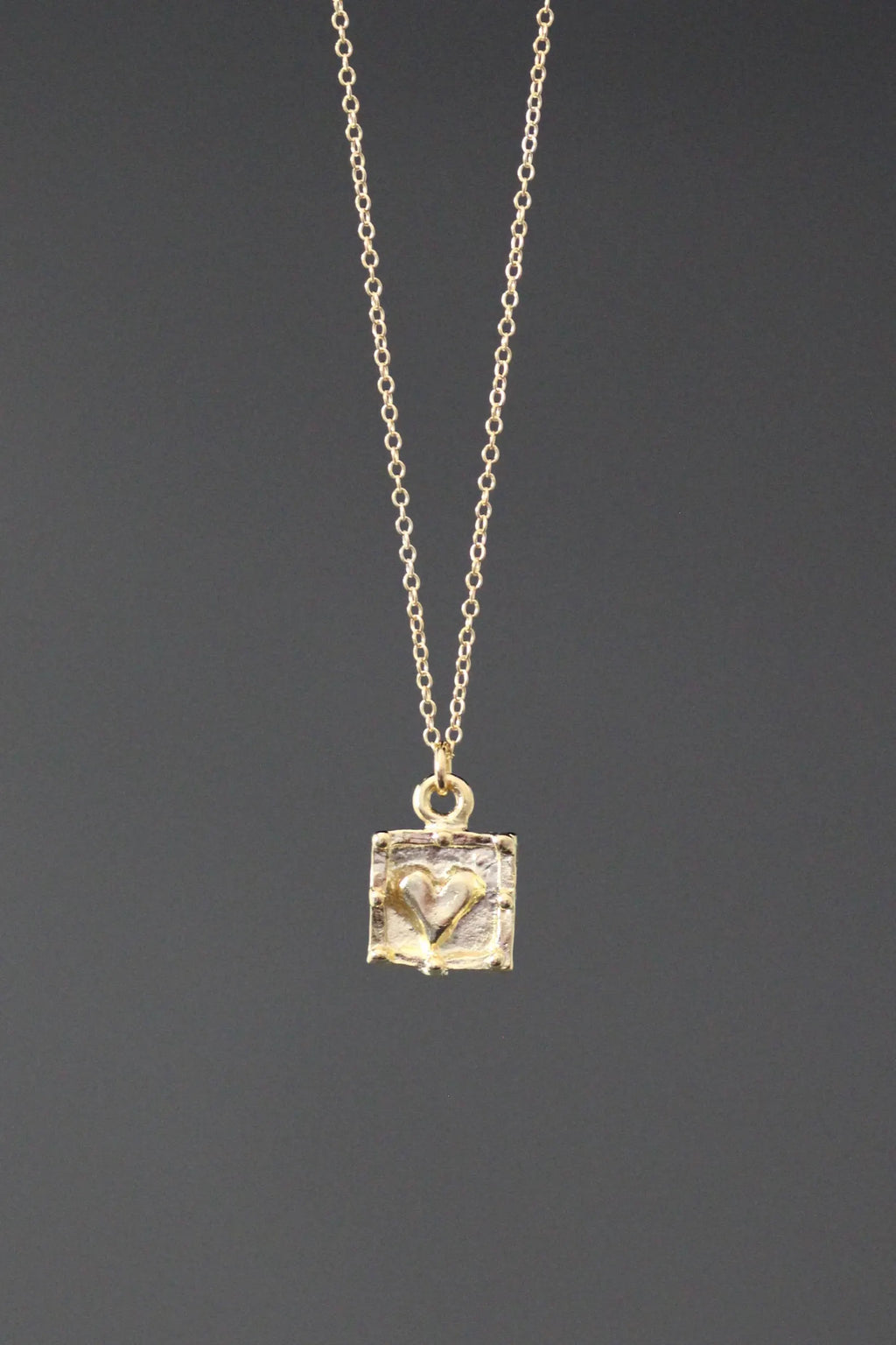 Gold Vermeil Heart Charm Pendant Necklace