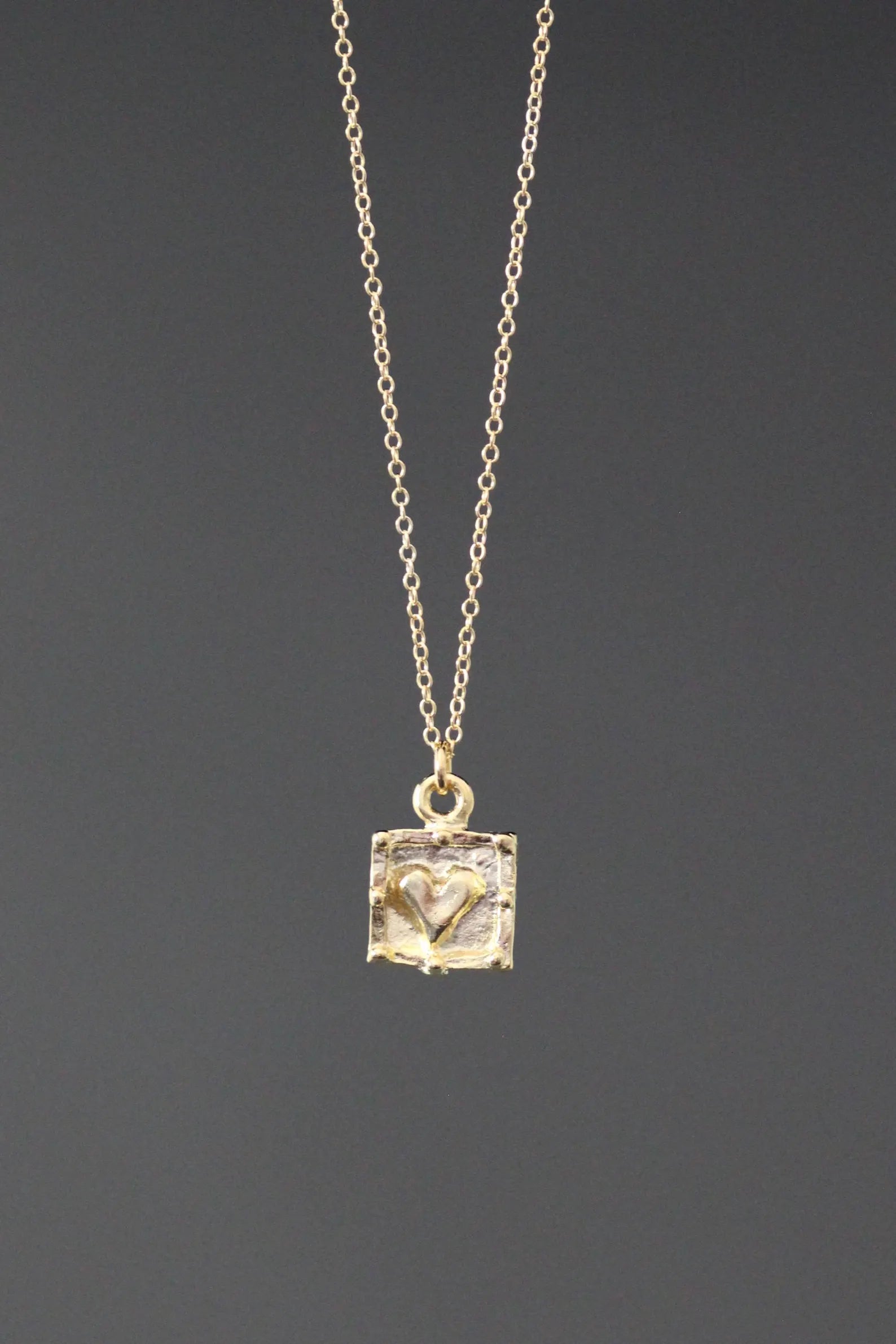 Gold Vermeil Heart Charm Pendant Necklace