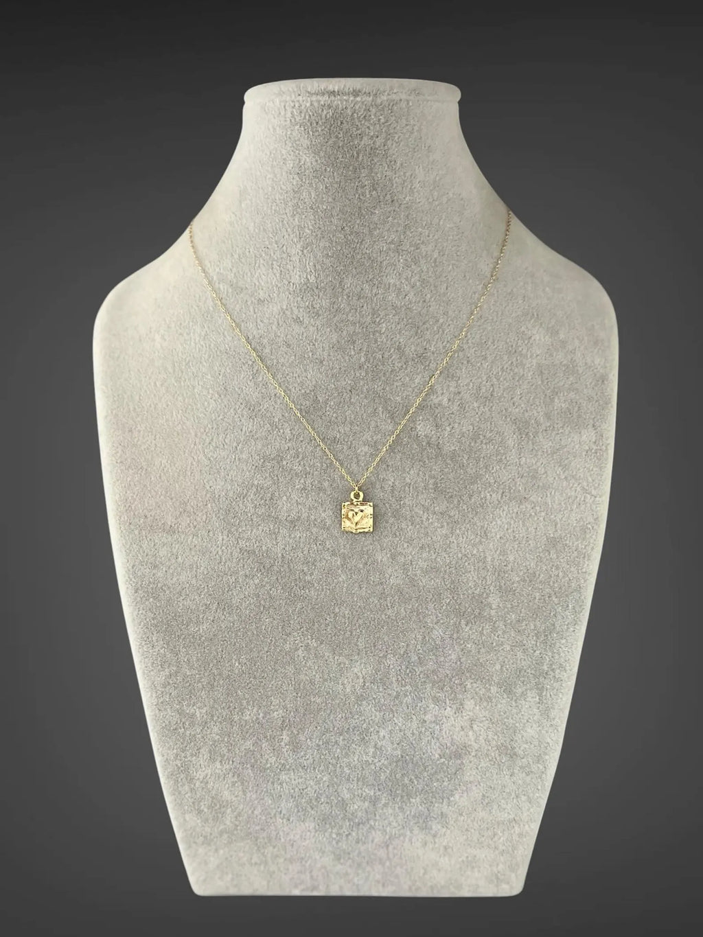 Gold Vermeil Heart Charm Pendant Necklace
