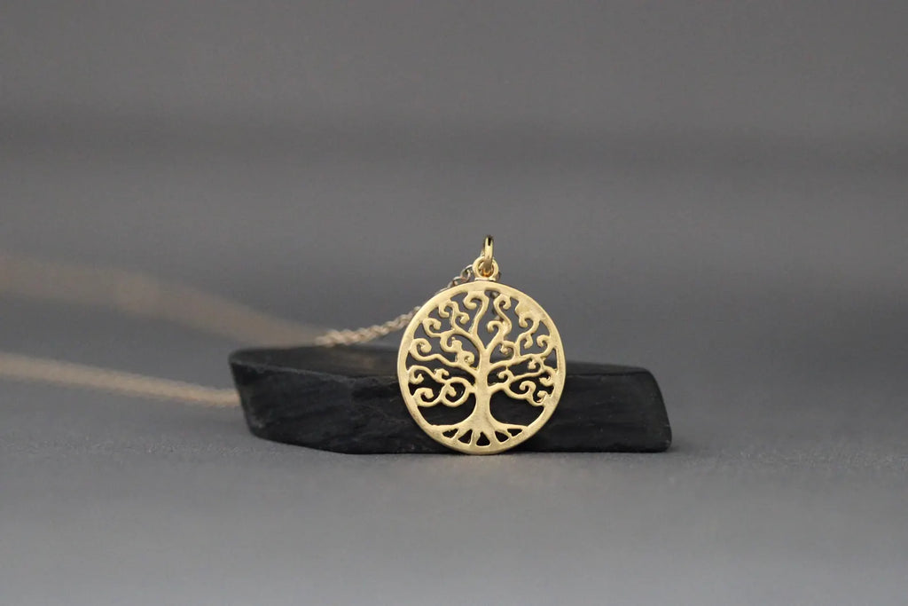 Gold Vermeil Tree of Life Charm Necklace