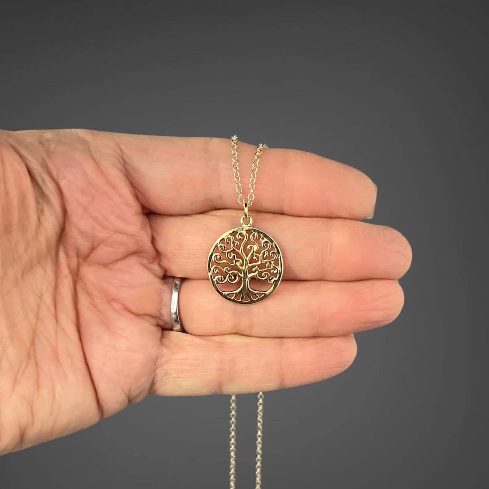 Gold Vermeil Tree of Life Charm Necklace