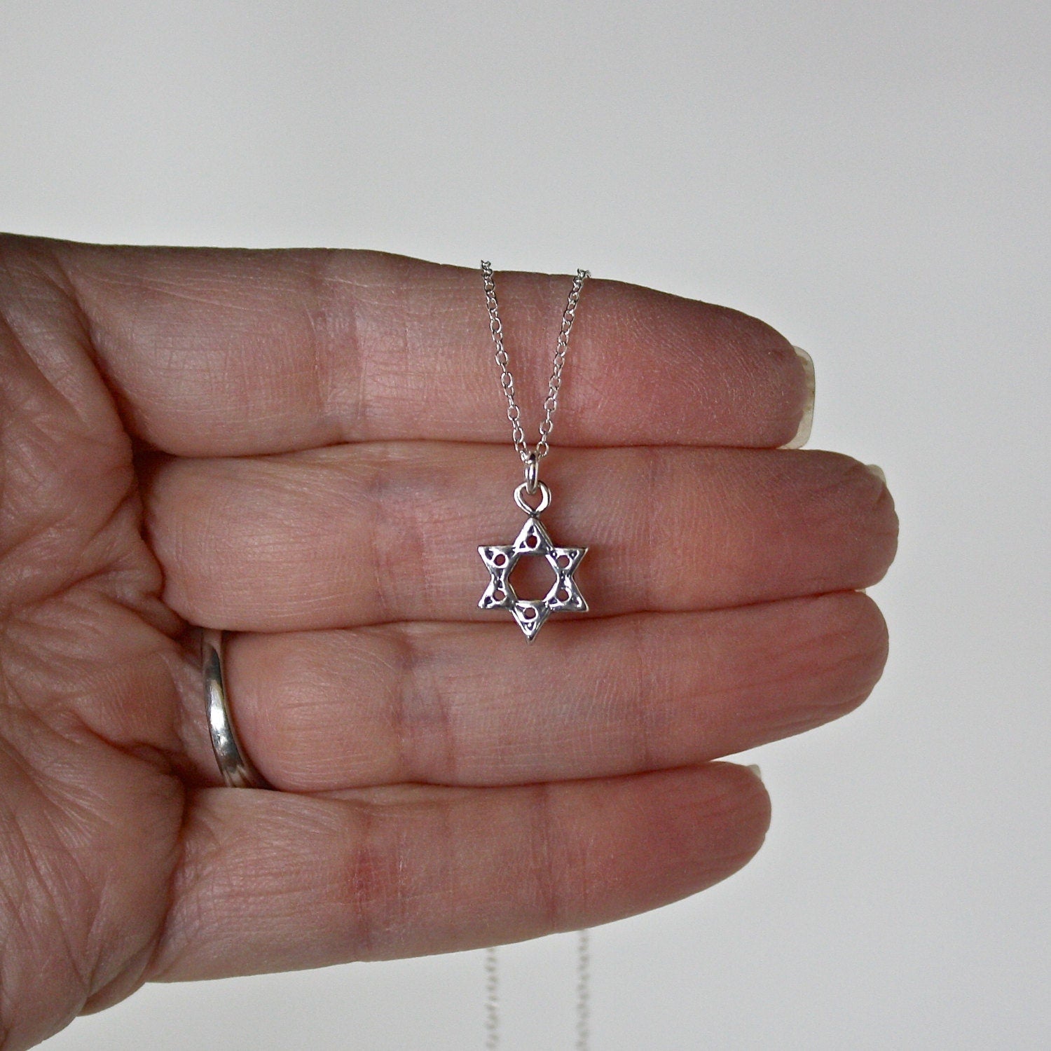 Bali Sterling Silver Star of David Pendant Necklace