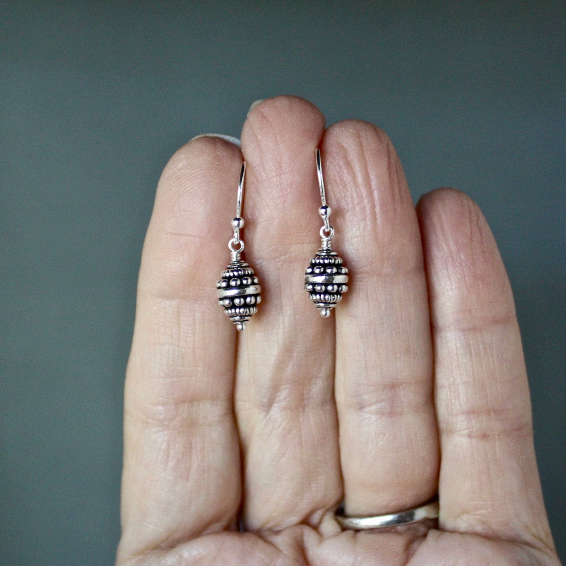 Bali Bead Earrings - Small Silver Earrings