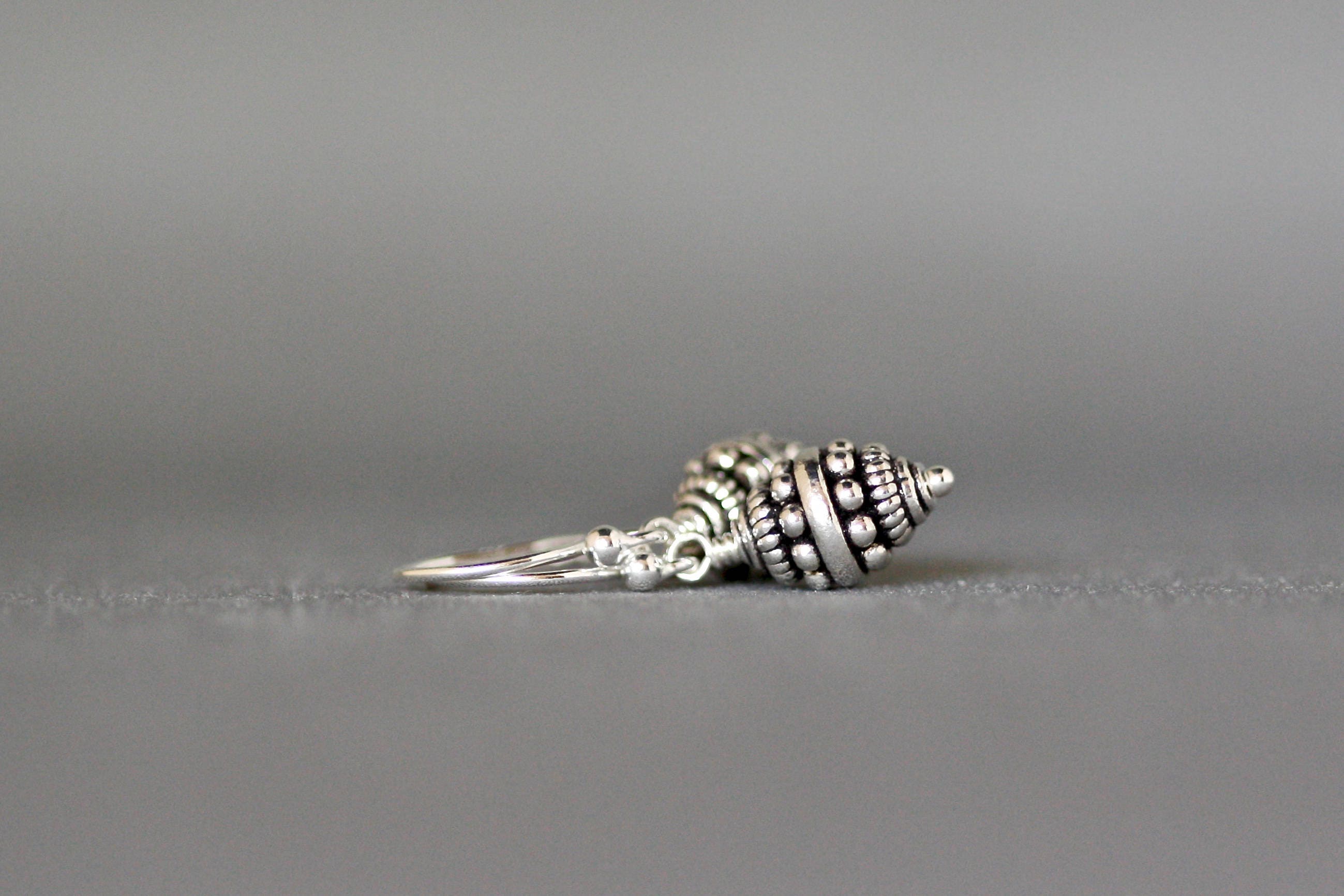 Bali Bead Earrings - Small Silver Earrings