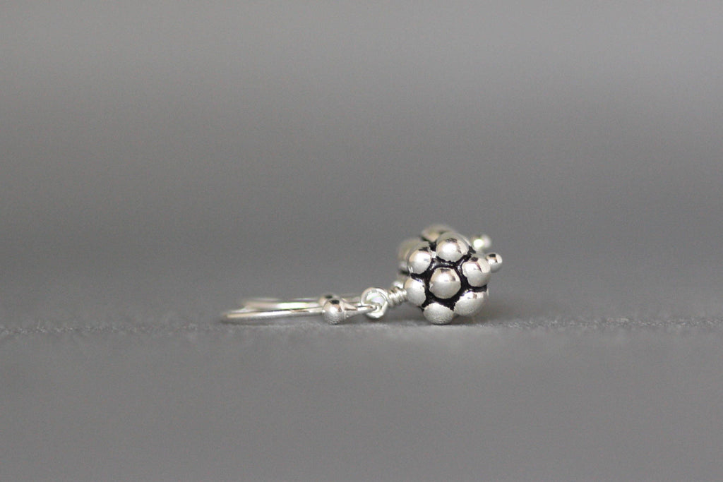 Bali Sterling Silver Petite Flower Bead Dangle Earrings