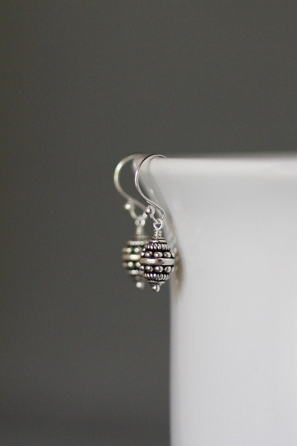 Bali Bead Earrings - Small Silver Earrings