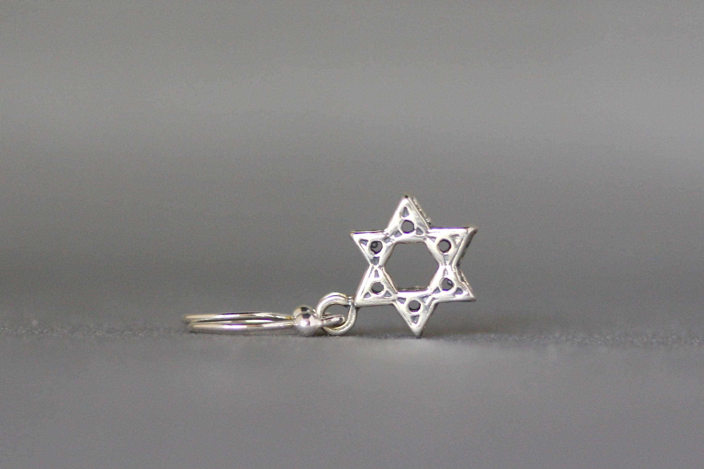 Bali Silver Star of David Dangle Earrings