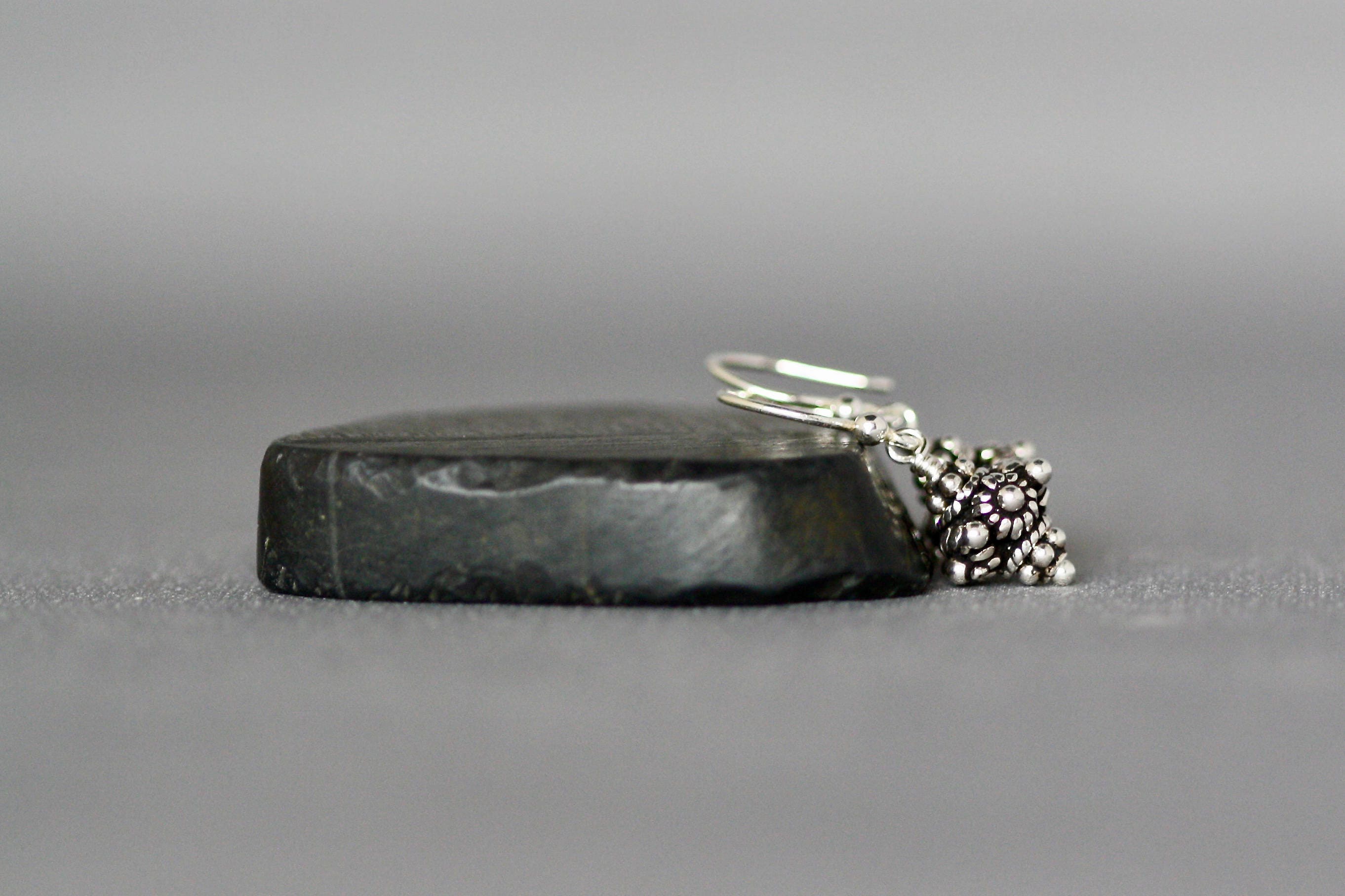 Small Silver Earrings - Bali Bead Earrings