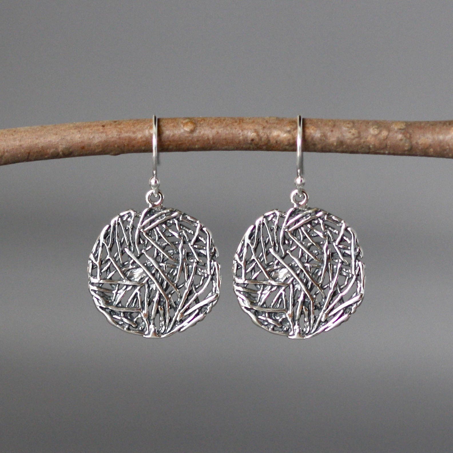 Bali Sterling Silver Filigree Dangle Earrings