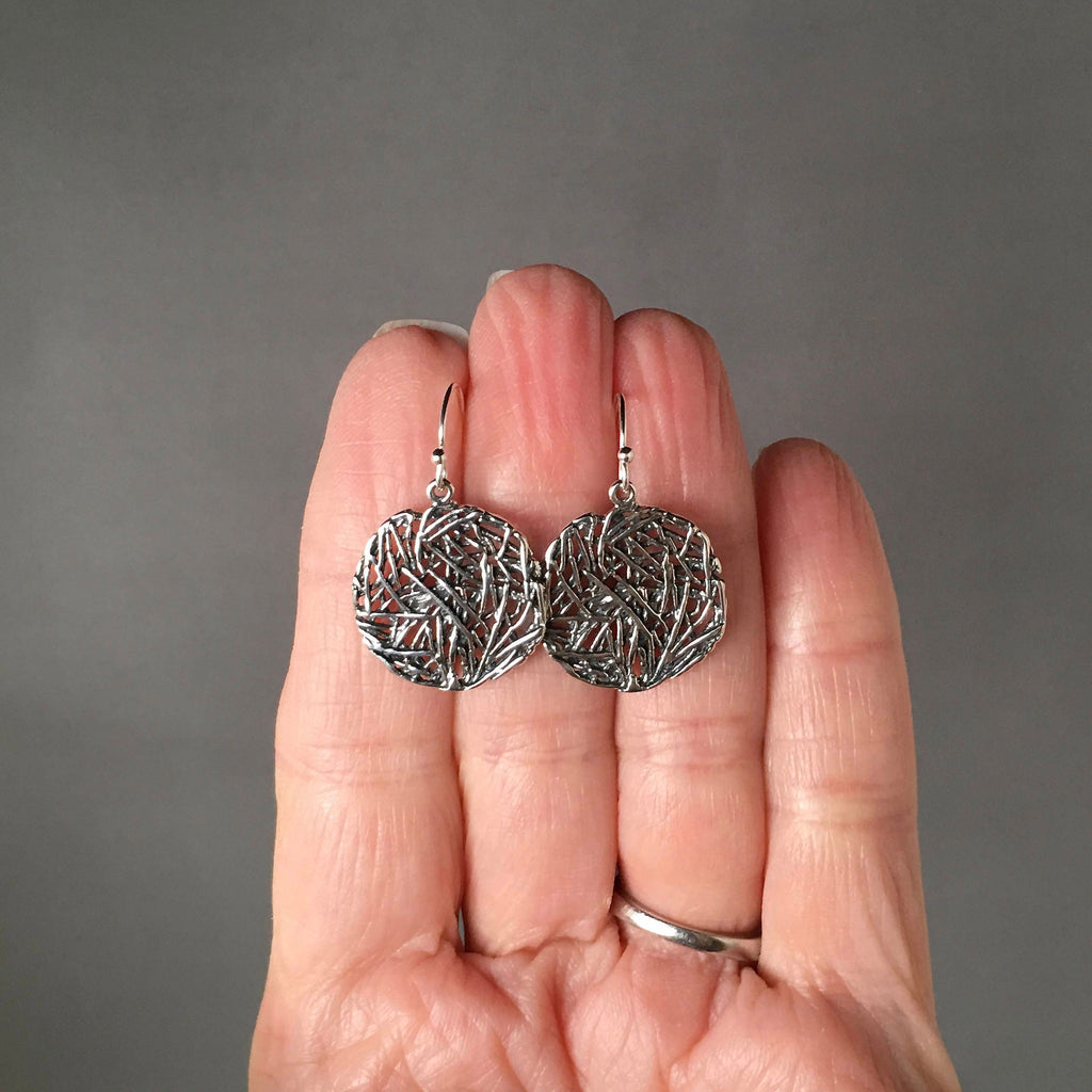 Bali Sterling Silver Filigree Dangle Earrings