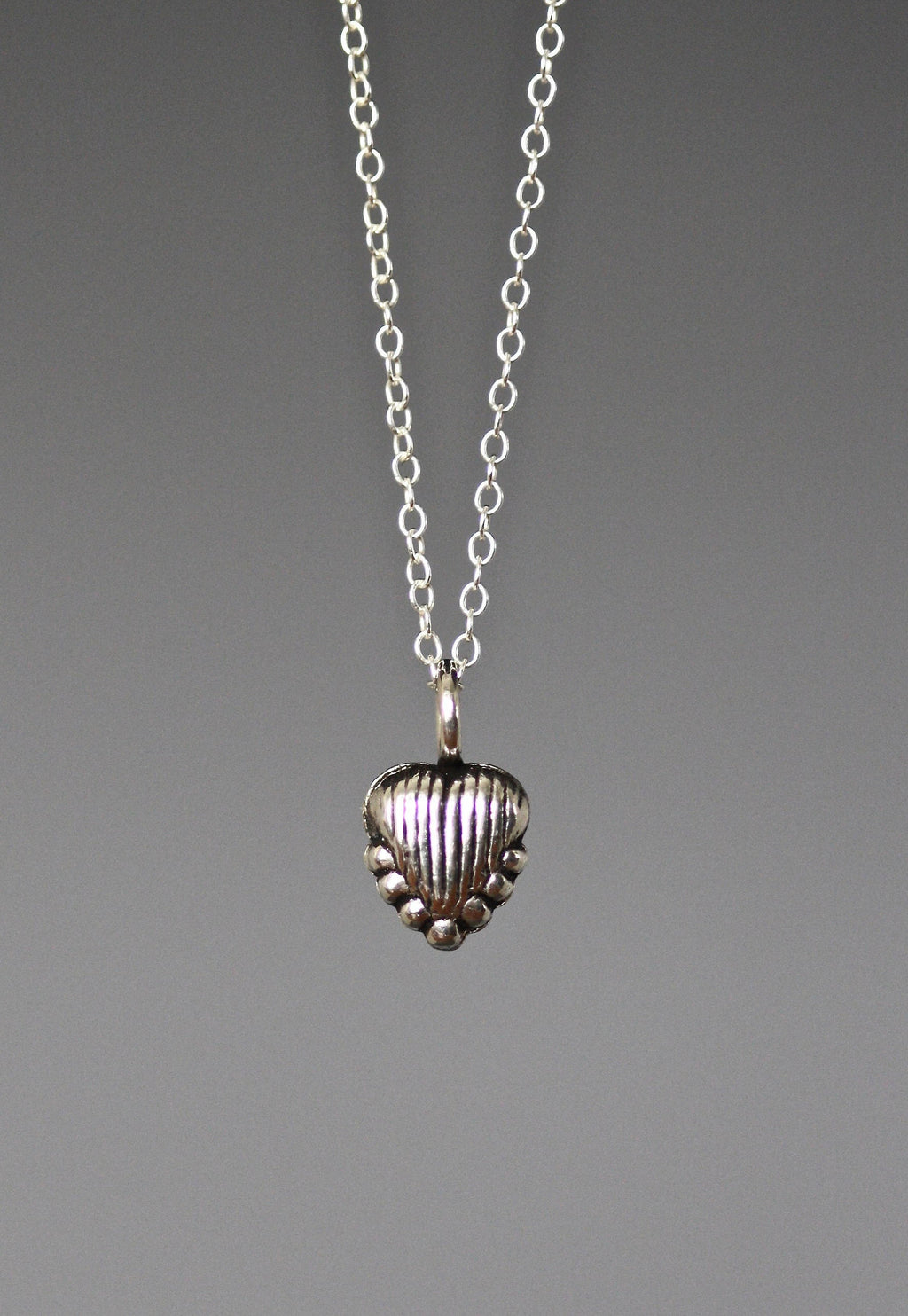 Small Bali Silver Heart Charm Necklace