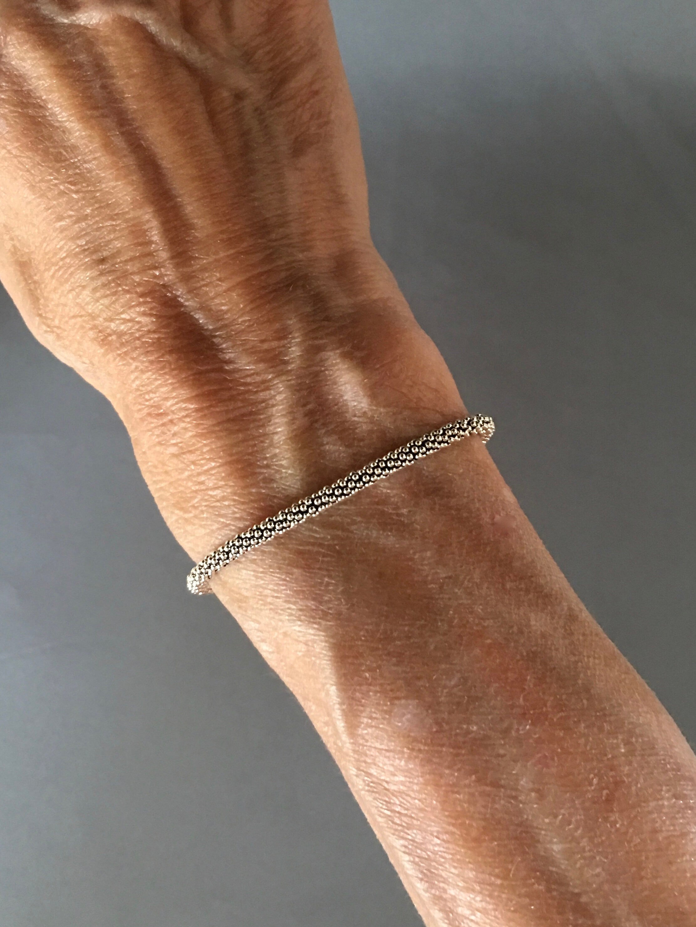 Bali Sterling Silver Bead Bracelet with Heart Charm