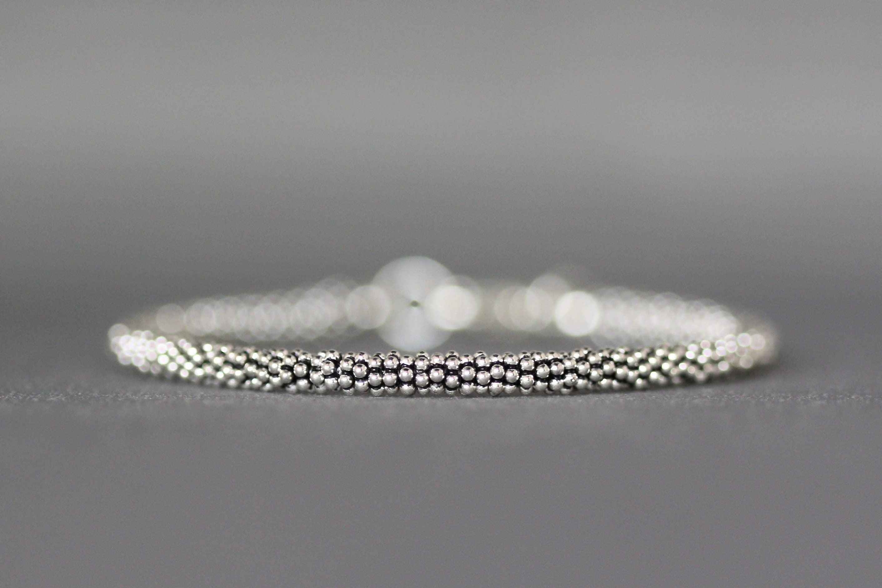 Bali Sterling Silver Bead Bracelet with Heart Charm