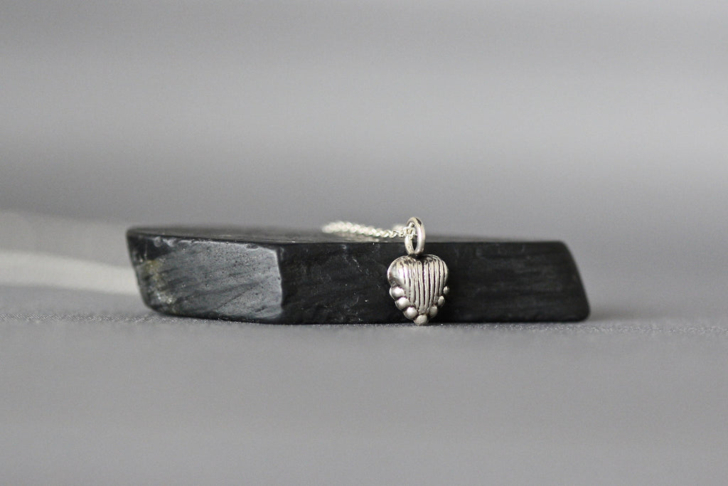 Small Bali Silver Heart Charm Necklace