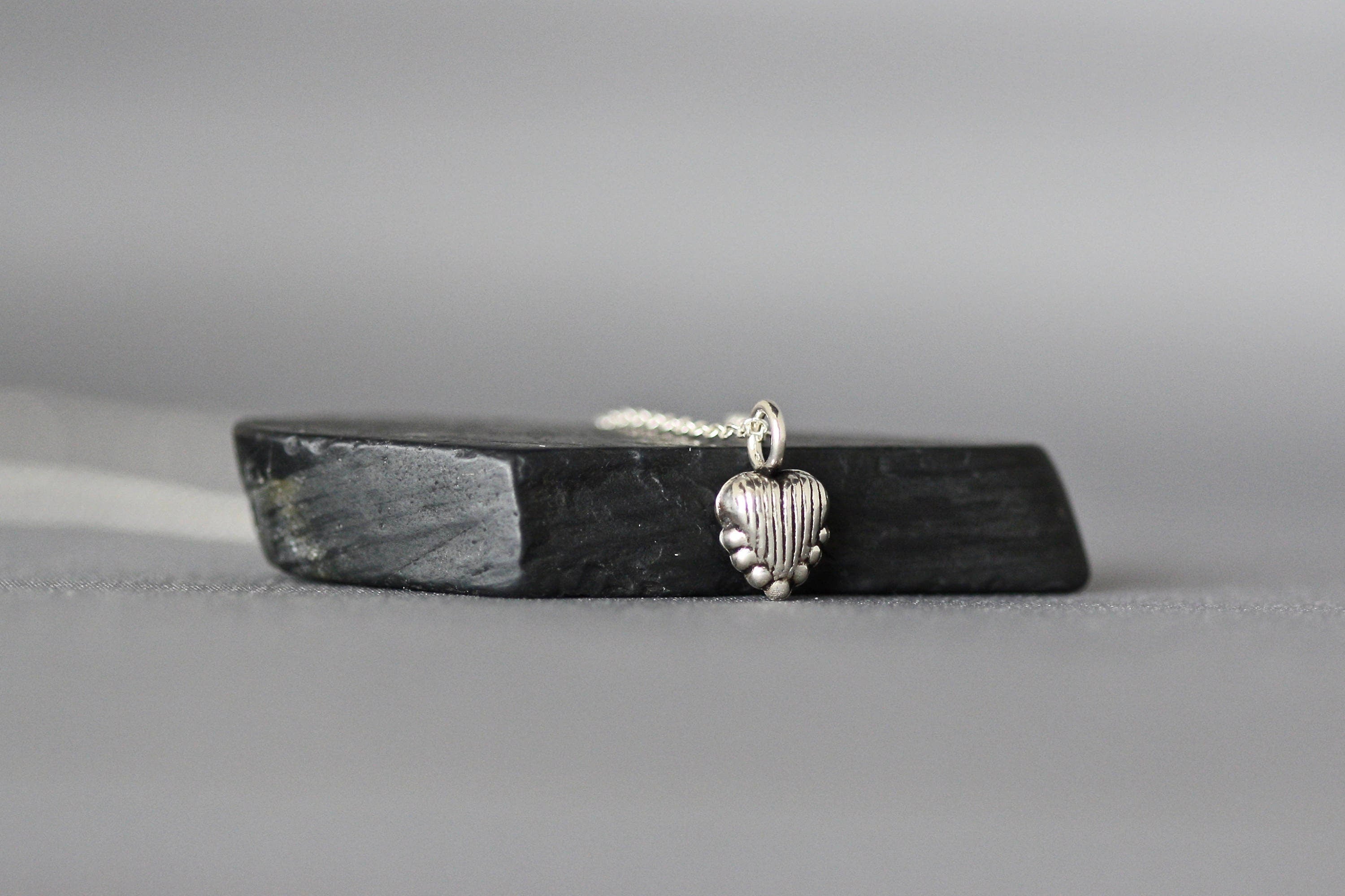Small Bali Silver Heart Charm Necklace