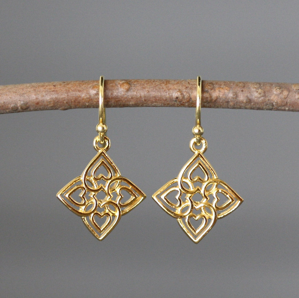 Sterling Silver Celtic Filigree Heart Earrings