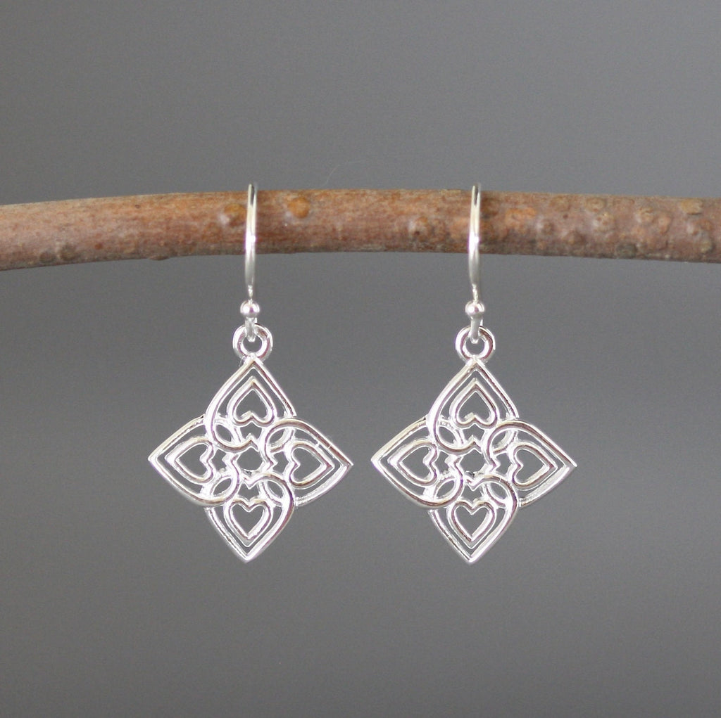 Gold Vermeil Celtic Filigree Charm Earrings