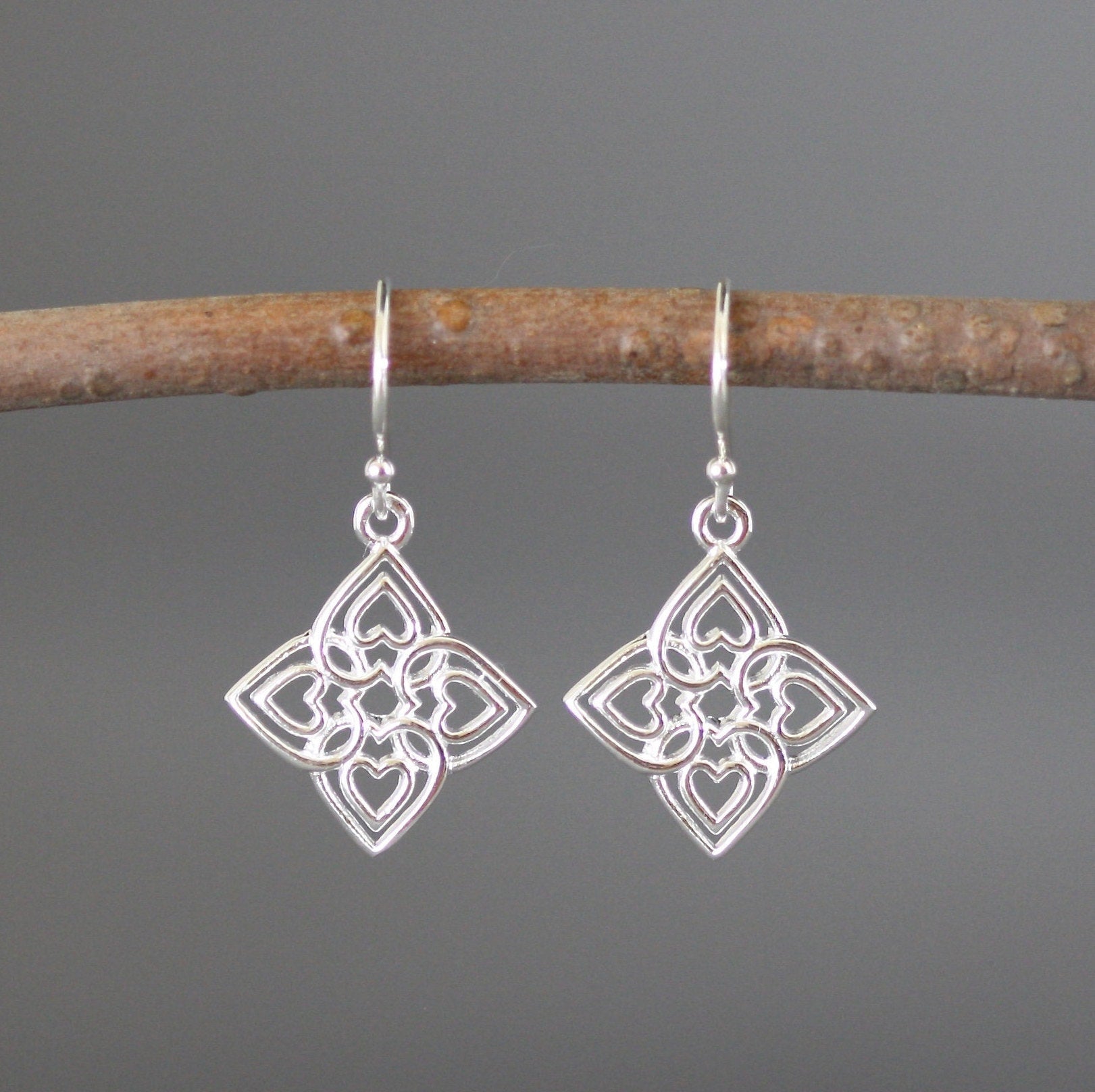 Gold Vermeil Celtic Filigree Charm Earrings