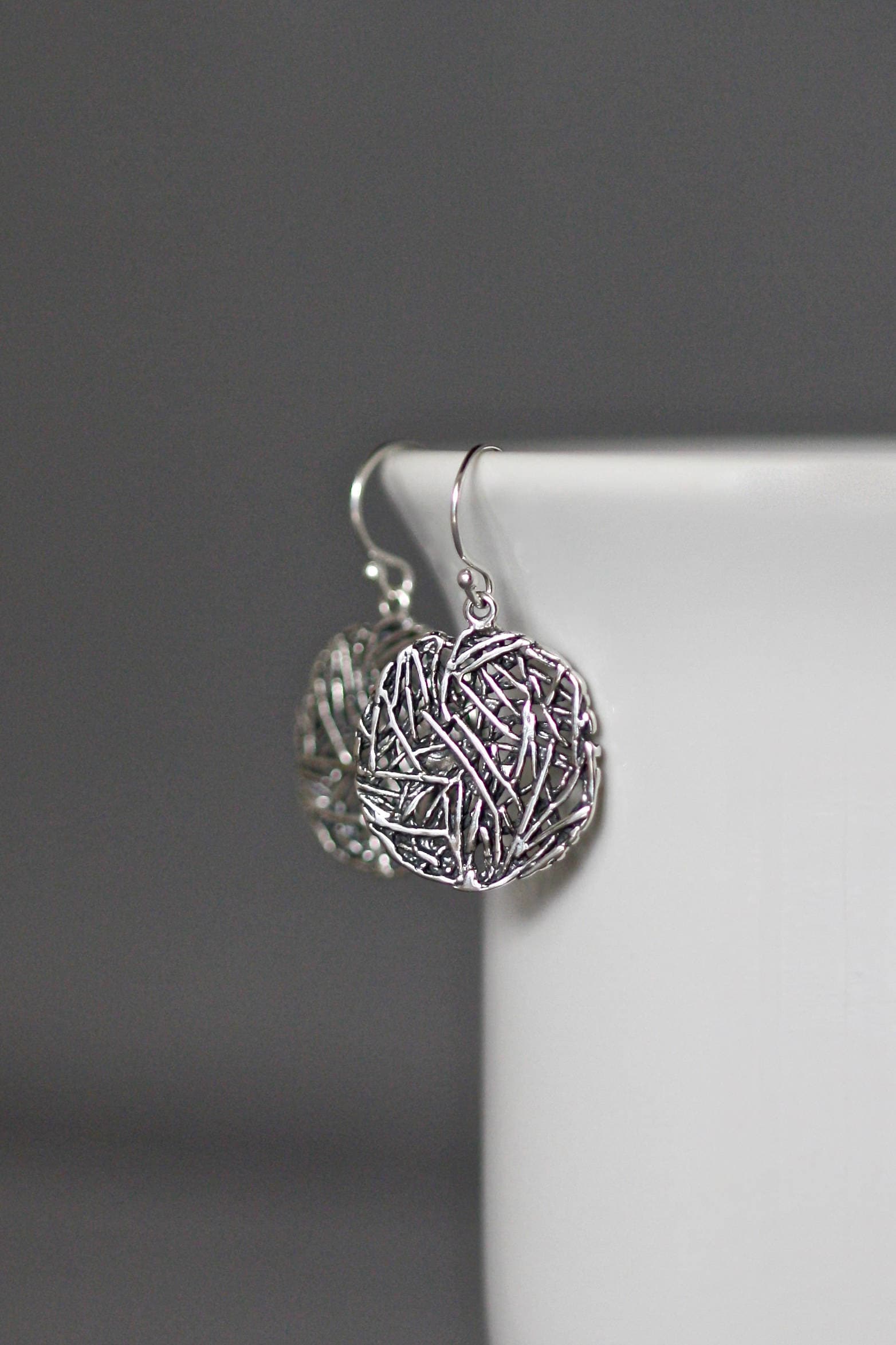 Bali Sterling Silver Filigree Dangle Earrings