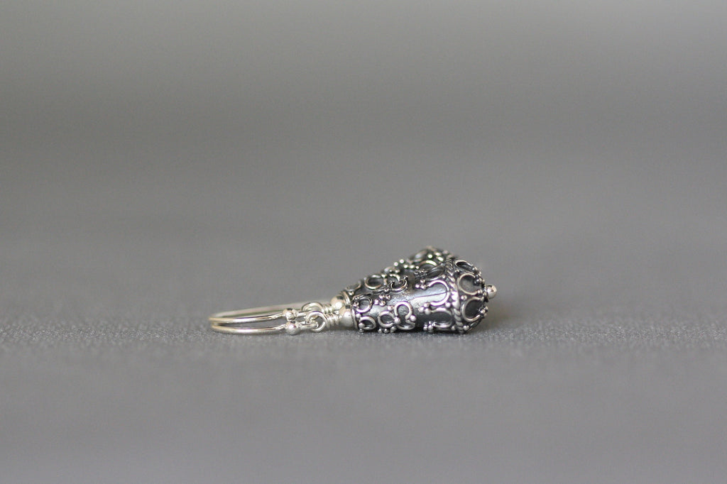 Sterling Silver Bali Filigree Dangle Earrings