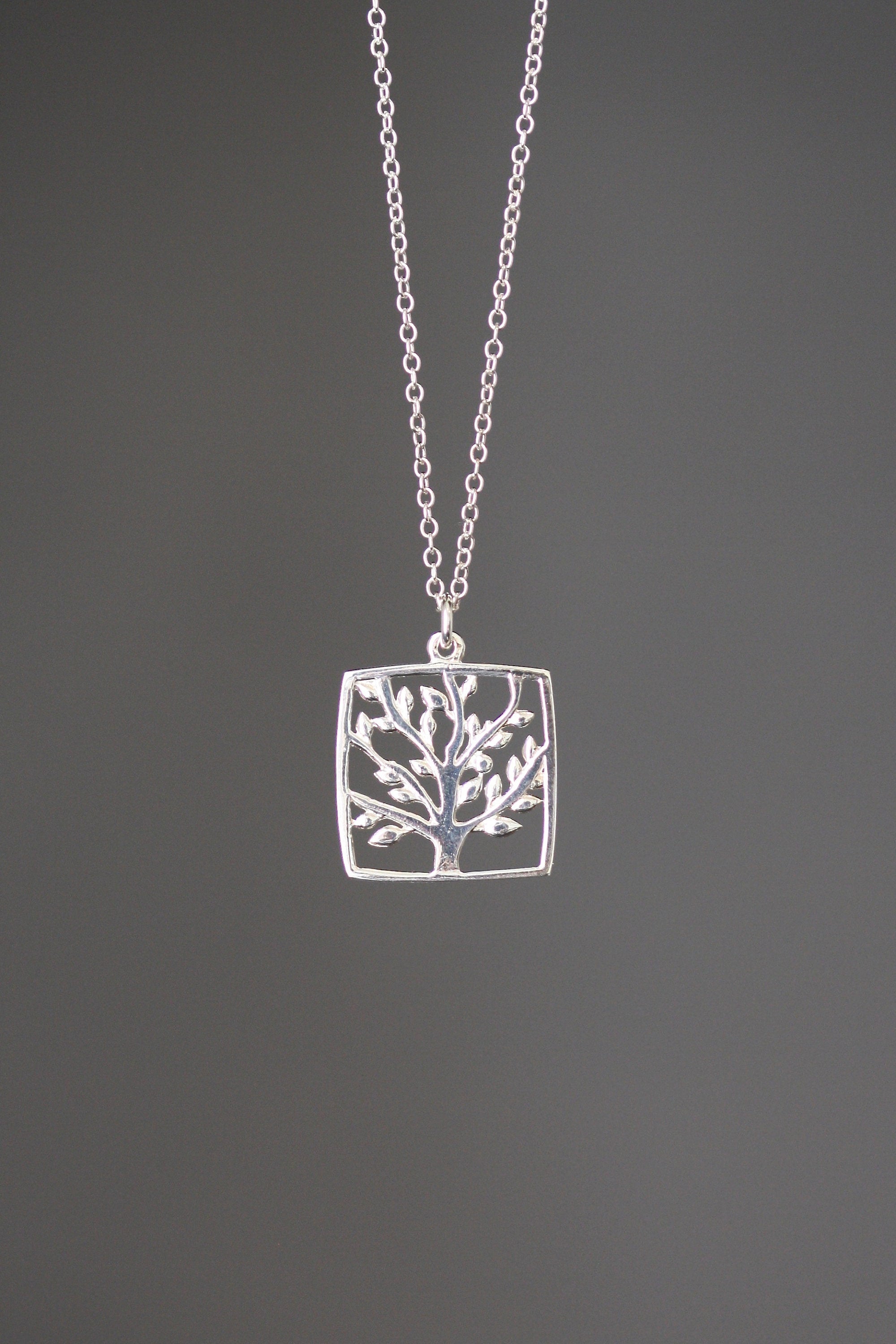 Bali Silver Tree of Life Charm Necklace