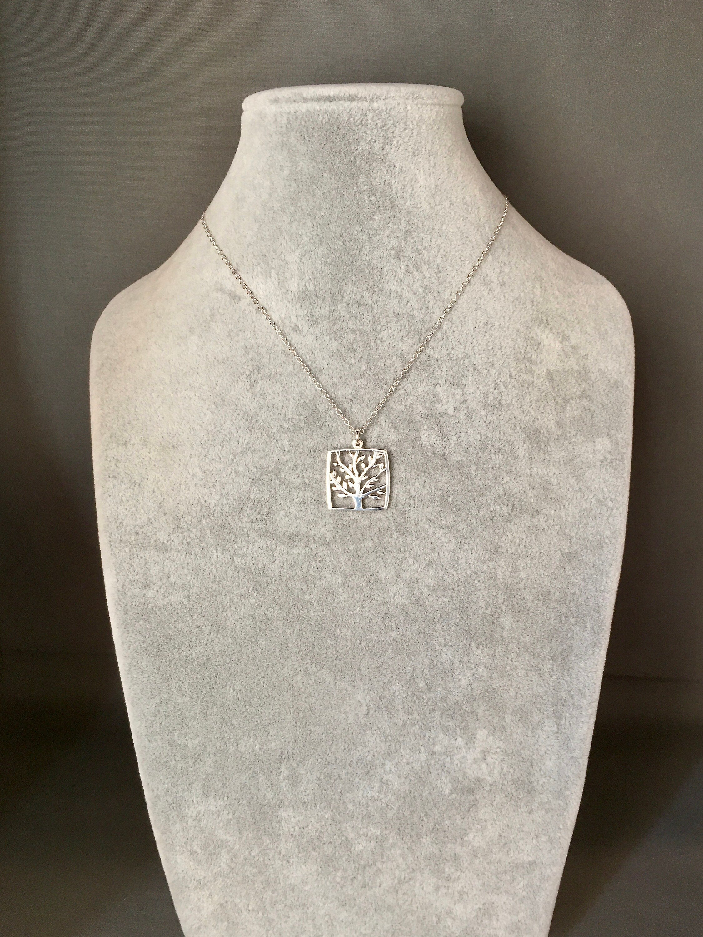 Bali Silver Tree of Life Charm Necklace