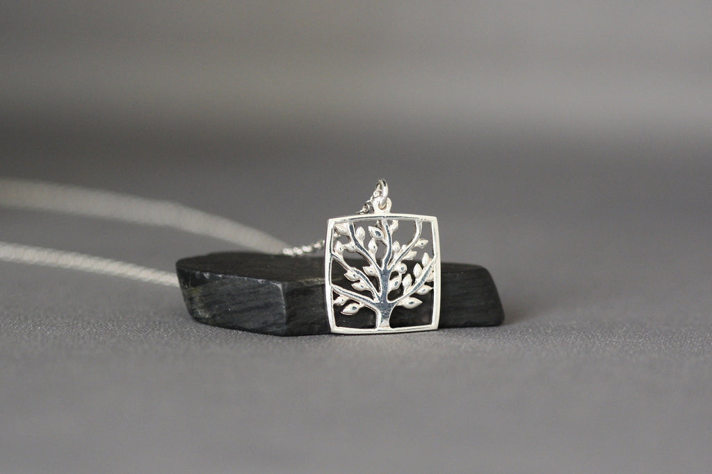 Bali Silver Tree of Life Charm Necklace