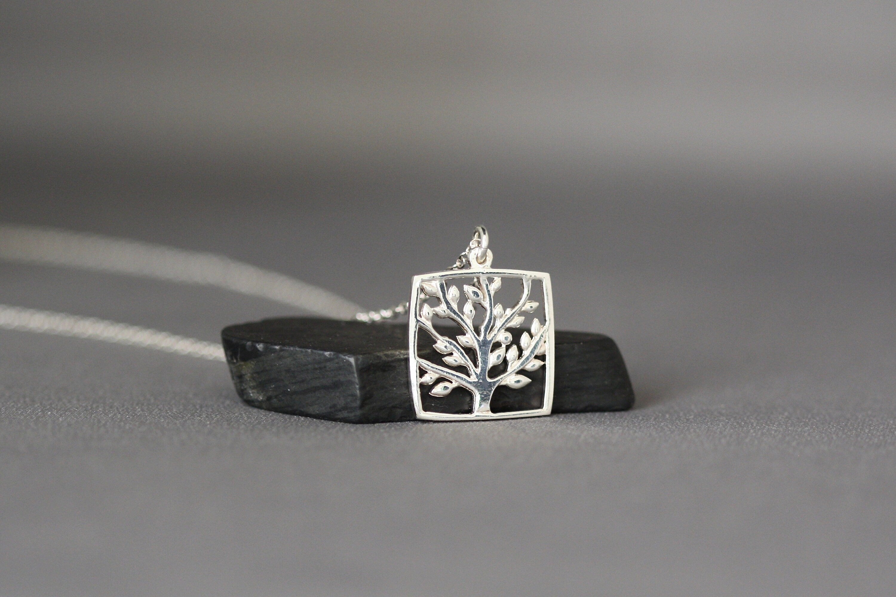 Bali Silver Tree of Life Charm Necklace