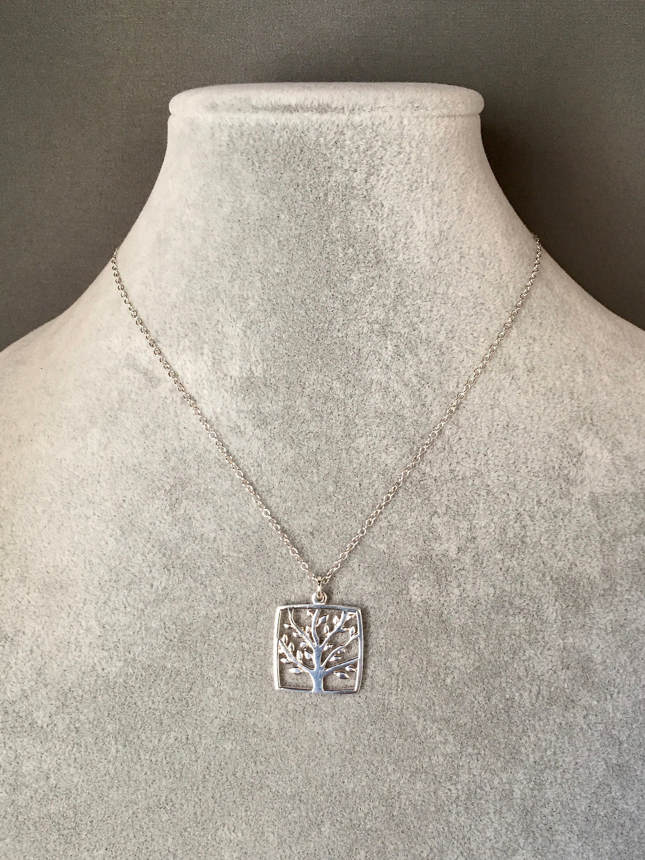 Bali Silver Tree of Life Charm Necklace