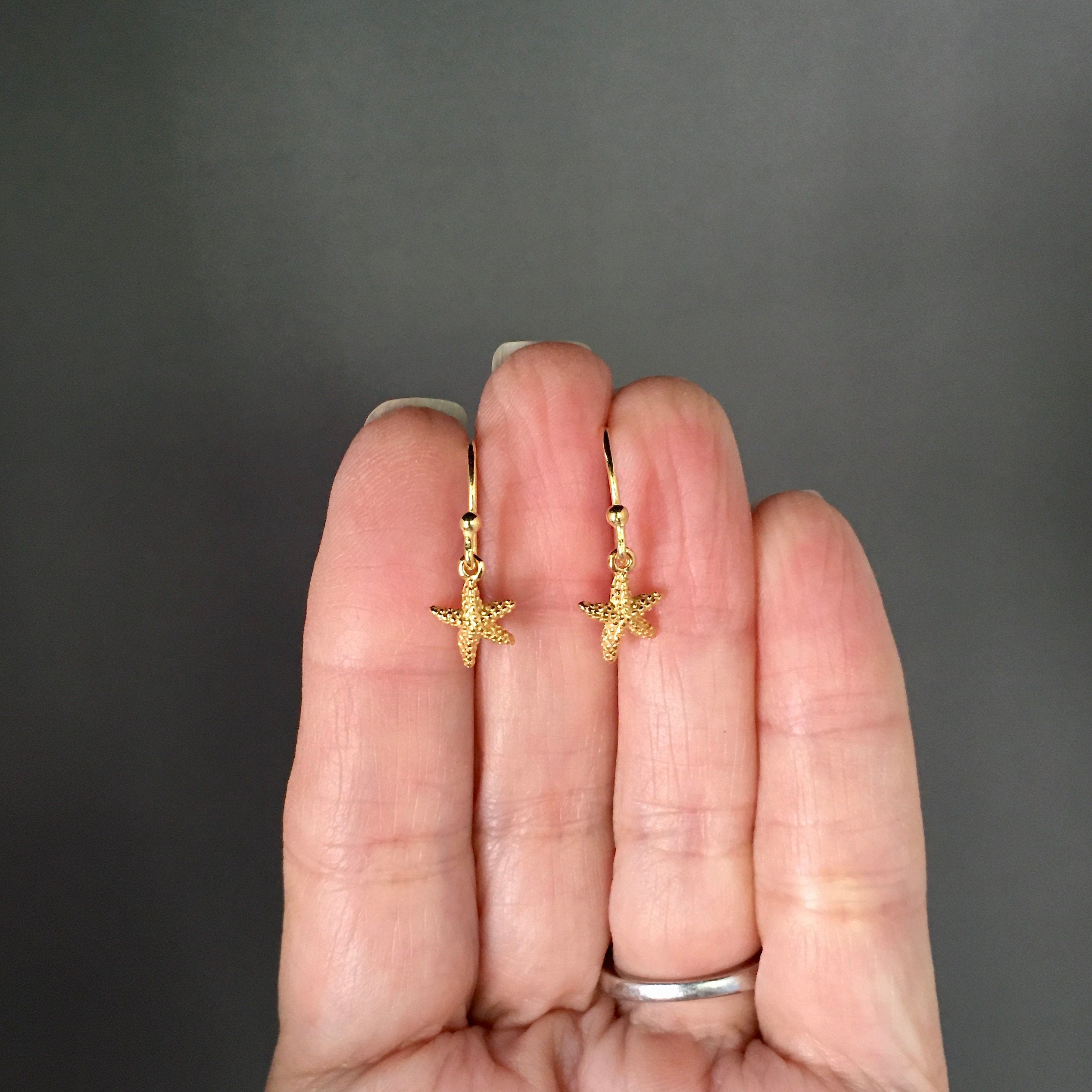 Gold Vermeil Starfish Dangle Earrings