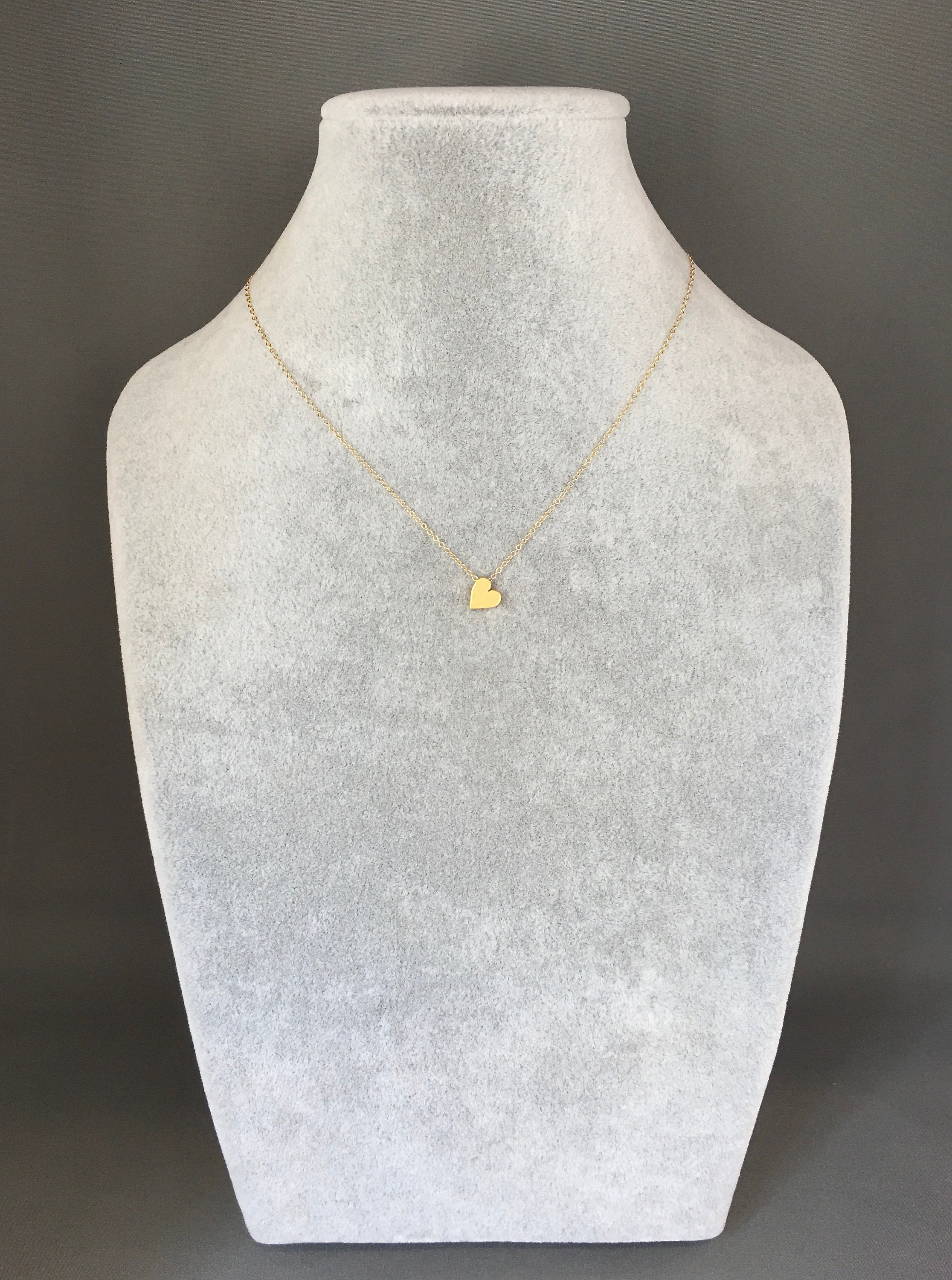 Brushed Gold Vermeil Heart Pendant Necklace