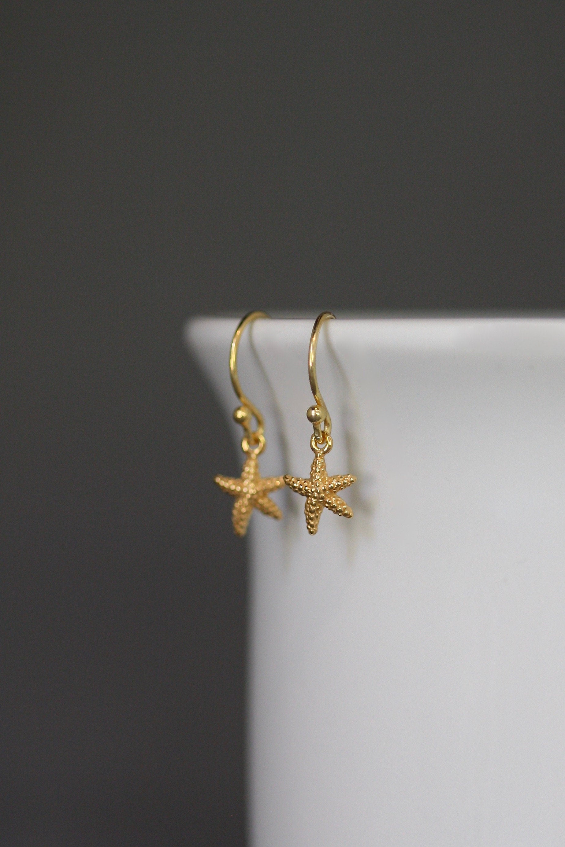 Gold Vermeil Starfish Dangle Earrings