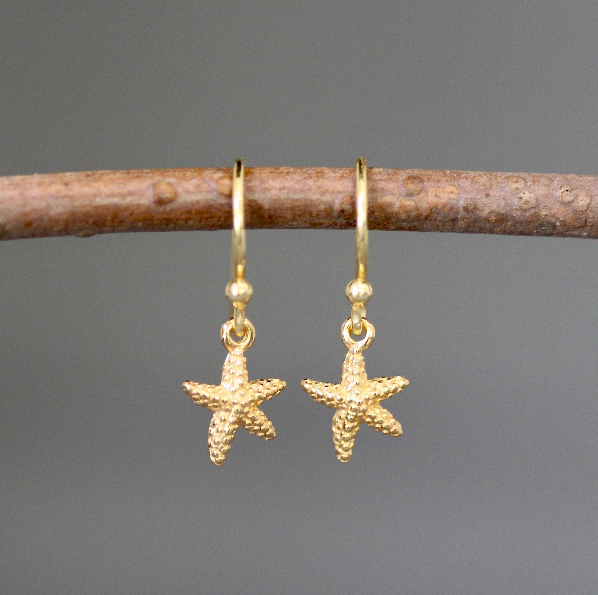 Gold Vermeil Starfish Dangle Earrings