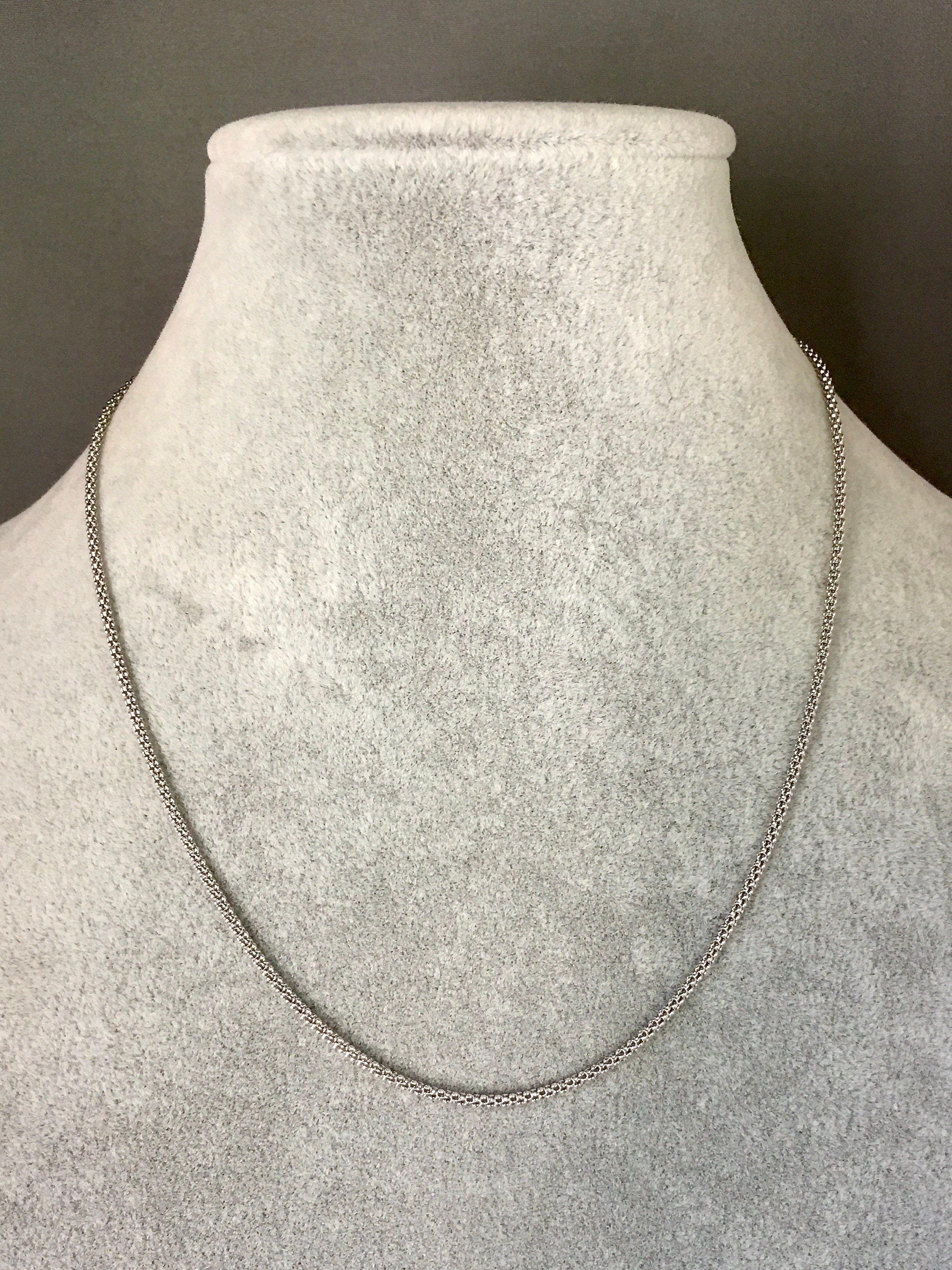 30 Inch Finished Rhodium-Plated Silver Chain with Lobster Clasp